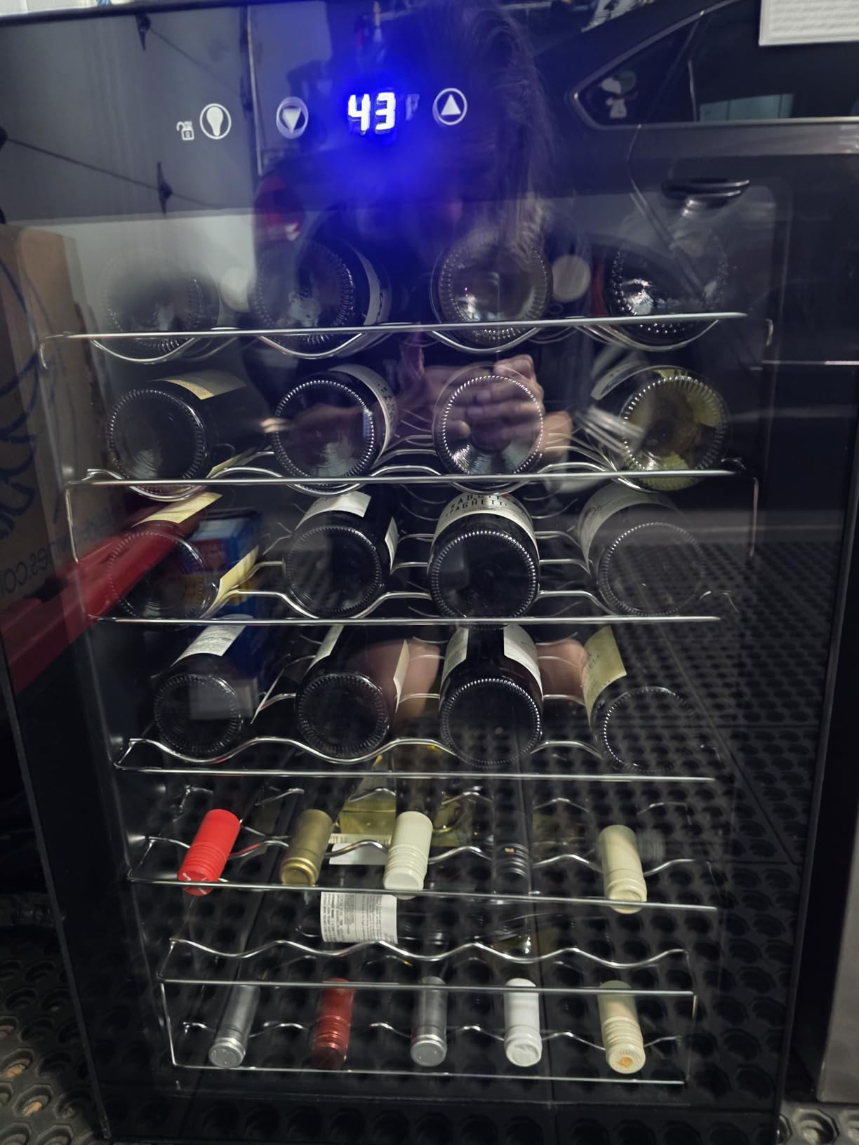 EUHOMY 25 bottle Wine Cooler Refrigerator, Wine Fridge Glass Door, Black | 3.2 Cu.ft, 41F to 64F, Compressor Cooling, Digital Temperature Control, Adjustable Shelves, Bar Kitchen, LED Light customer photo 1