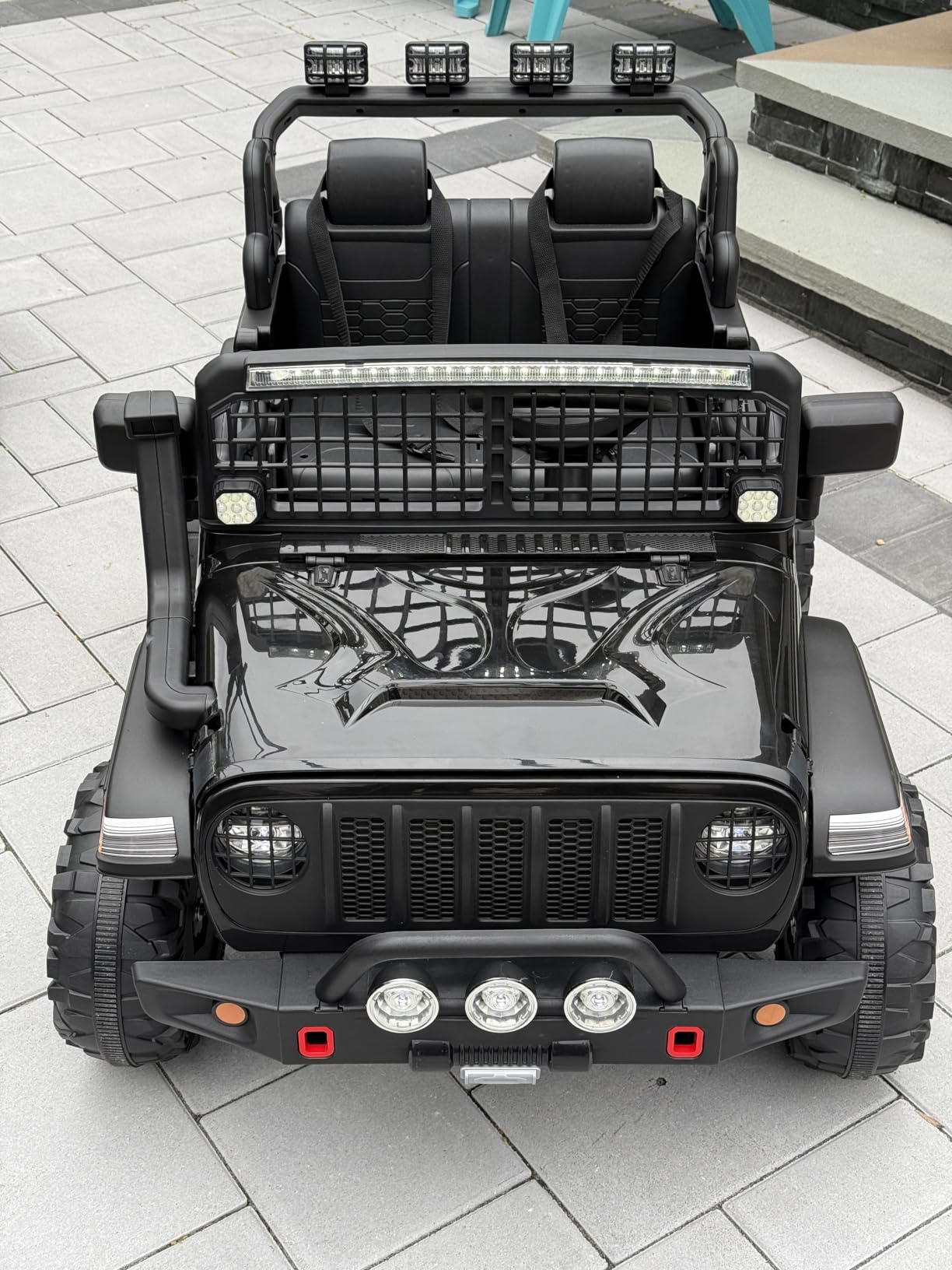 24V 2 Seater Ride On Car for Kids, Remote Control, Electric Truck, White | Two-Seat 24V Ride-On Fun with Parent Remote, 3 Speeds, LED Lights, Suspension and Bluetooth for Outdoor Play customer photo 1