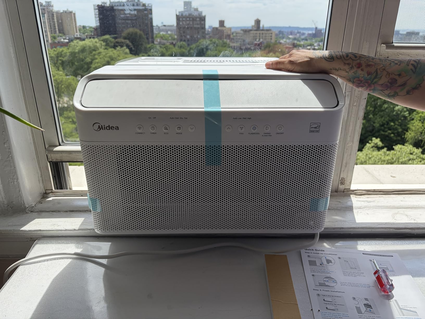Midea 6,000 BTU U Shaped Smart Inverter Window Air Conditioner - Cools 250 Sq Ft, Ultra Quiet with Open Window Operation - Alexa/Google Assistant Compatible, 37% Energy Savings, Remote (2026 Edition) customer photo 1
