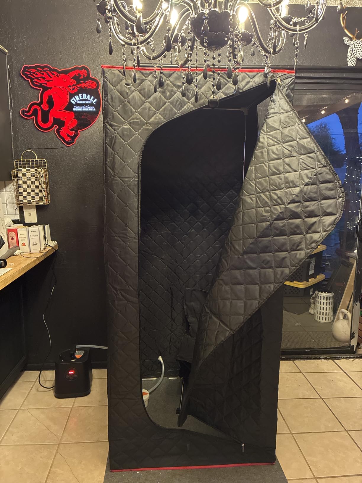 Manastin Upgraded Portable Steam Sauna for Home, Sauna Tent with 3L/1200W Steamer, XL Foldable and Remote Control, 99-Min Timer & 15 Power Levels, 2.6' x 2.6' x 5.9' Detox Spa for Relaxation,Jet Black customer photo 1