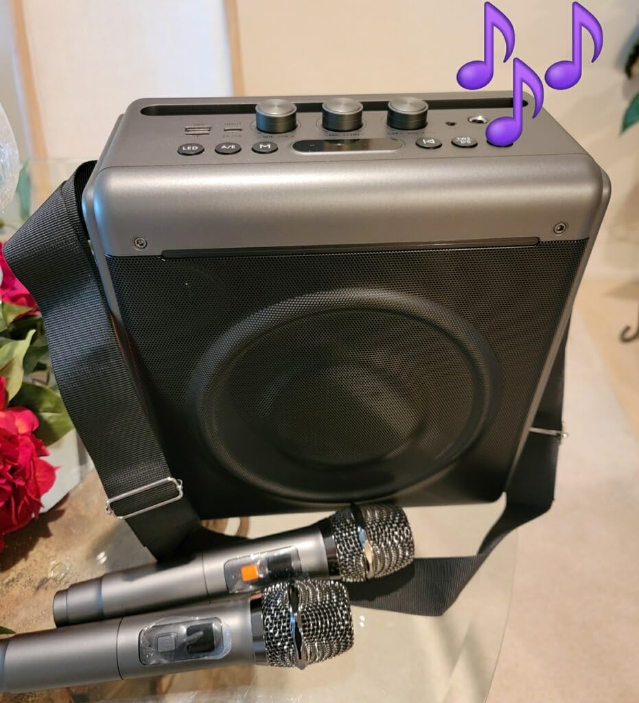 Karaoke Machine, 3 Wireless Rechargeable Microphones, 200W Speaker | Bluetooth 5.3, 20H playtime, LED lights, Portable, tablet holder and TWS for family karaoke, home parties and outdoor events customer photo 2