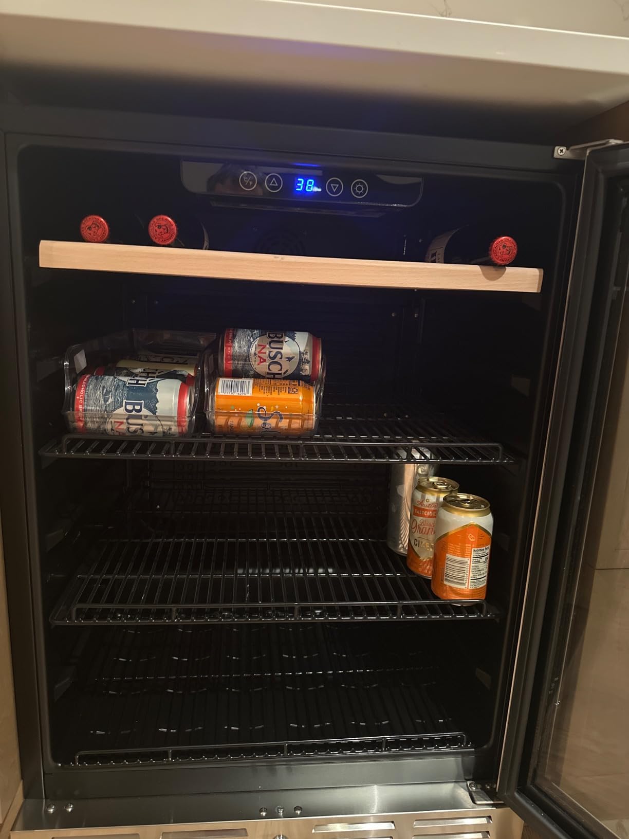 Kalamera 24 inch Wine Fridge Hold 21 Bottles and 75 Cans, Dual Zone Cooling | Wine and Beverage Refrigerator, Built-In or Freestanding with Blue LED Light for Home/Bar/Office customer photo 2
