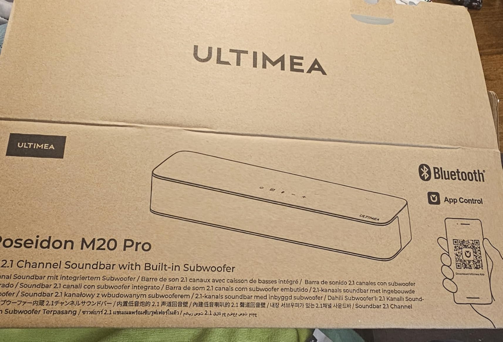ULTIMEA 2.1ch Surround Sound Bar for TV, Built-in Subwoofer, App Control | Peak Power 132W, 16 Inches Bluetooth 5.4 TV Speakers, for PC, All-in-one, Opt/AUX/Wall Mount, Poseidon M20 Pro customer photo 2