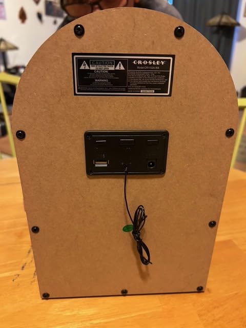 Crosley CR1102A-WA Presley Tabletop Jukebox Bluetooth Radio, Walnut | AM/FM Radio, Bluetooth In, Built-in Speaker 20W Peak, USB Playback, 5 Color-Changing LED Light Modes customer photo 2