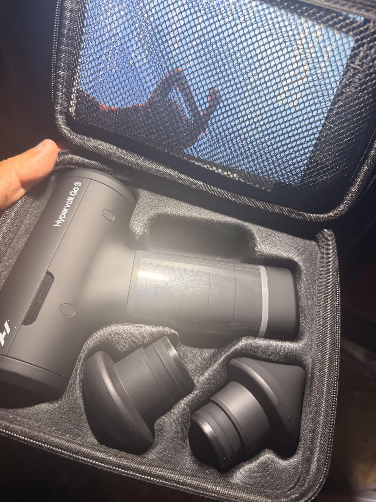 Hypervolt Go 3 Percussion Massage Gun Lightweight with Carry Case | Muscle Recovery | Compact Power | TSA Friendly Design | Long Battery Life | Five Speed Settings | Pressure Sensor Feedback customer photo 1