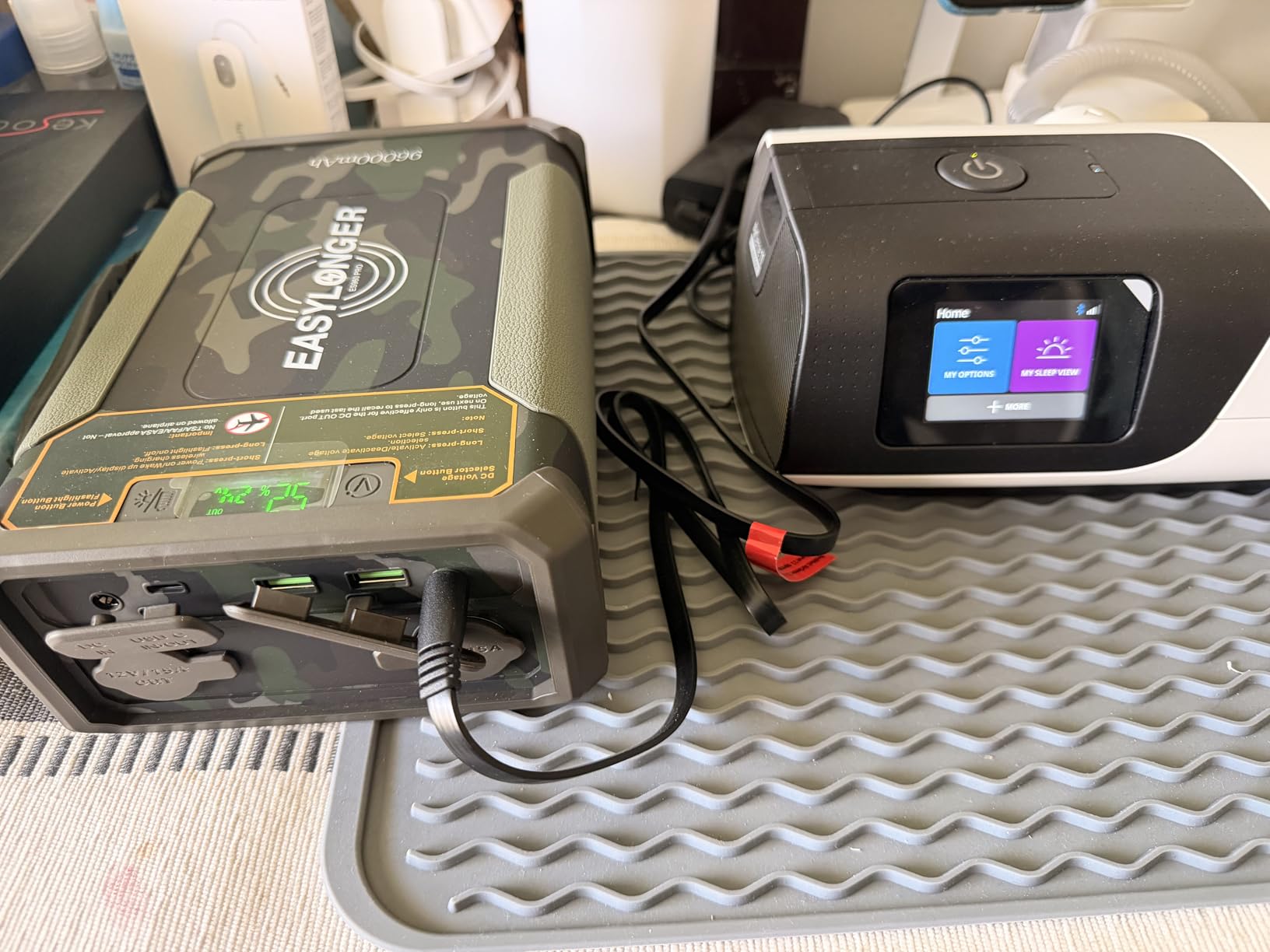 EASYLONGER ES960 PRO CPAP Battery Pack 297.6Wh CPAP Battery for Camping | 3-Night CPAP Portable Power Station, LiFePO4 Battery for AirSense 11/10, AirCurve 11, AirMini, DreamStation, Luna TravelPAP customer photo 2