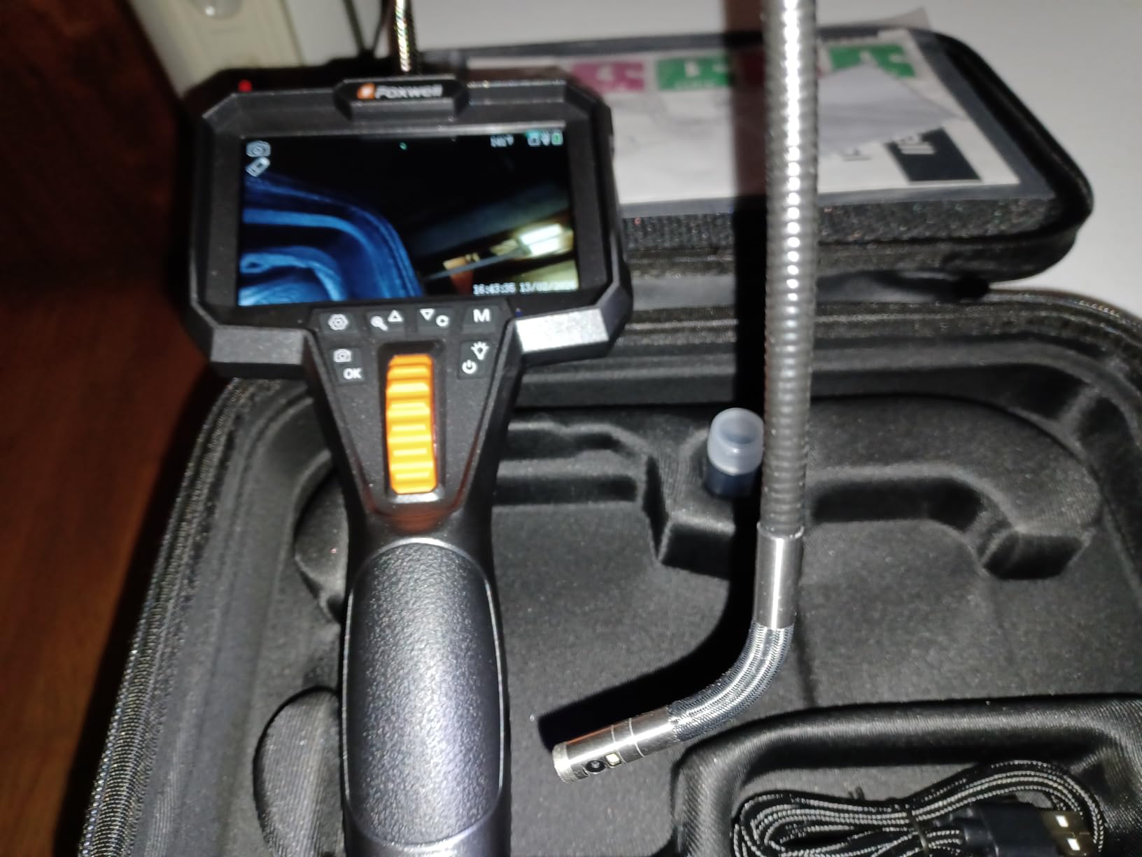 FOXWELL Elite Dual Lens 2-Way 220° Articulating Borescope, 0.25in Ultra-Slim Probe, HD IPS Display, IP67 Waterproof, Flexible Camera for Automotive, HVAC, Plumbing & Industrial Inspections 5.3FT customer photo 1