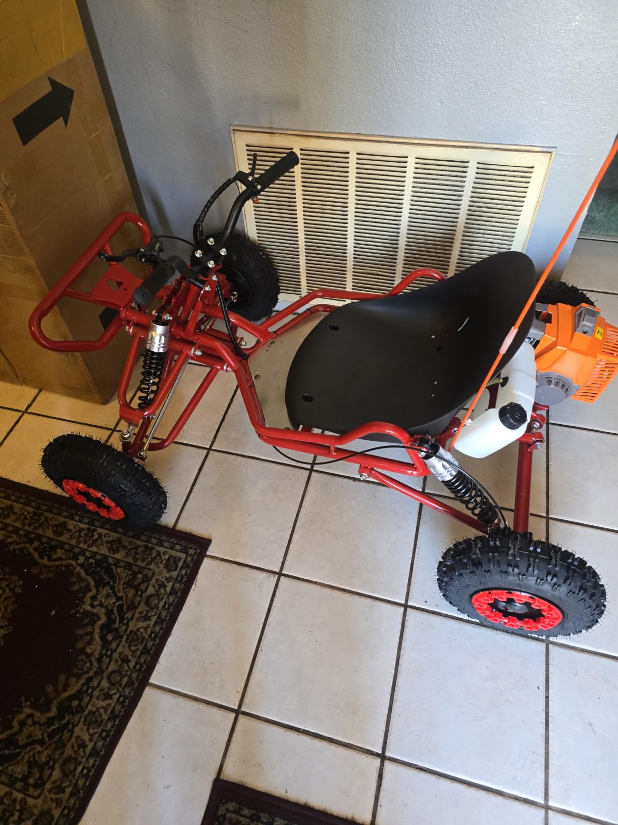 Gas Powered Go Kart, 4 Stroke Go Kart for Adults & Kids with Premium Steel Tubular Frame, Off-Road Kart with 18'' Tires Featuring 4L Tank, Hydraulic/Rear Disc Brake, 30MPH customer photo 1