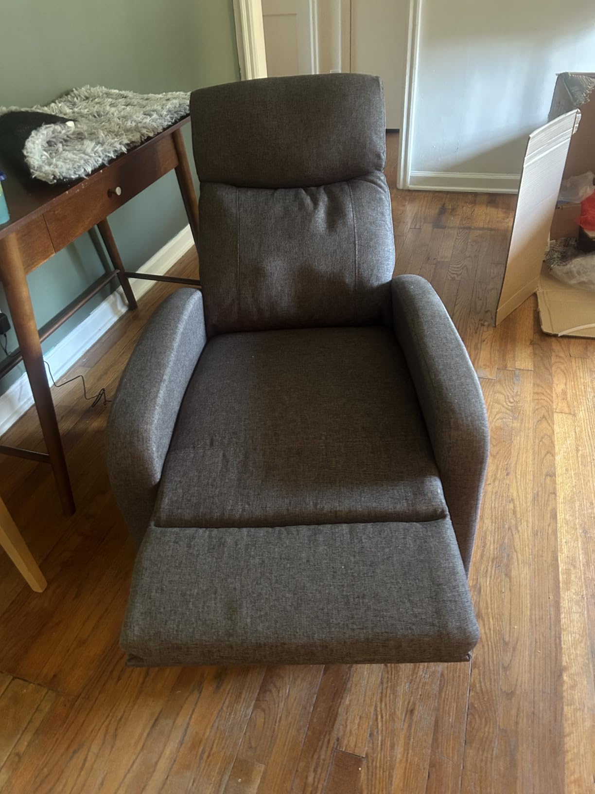 Sweetcrispy Massage Recliner Chair for Adults, Adjustable Home Theater Seating with Lumbar Support for Living Room, Modern Fabric Reclining for Small Space, Grey customer photo 2