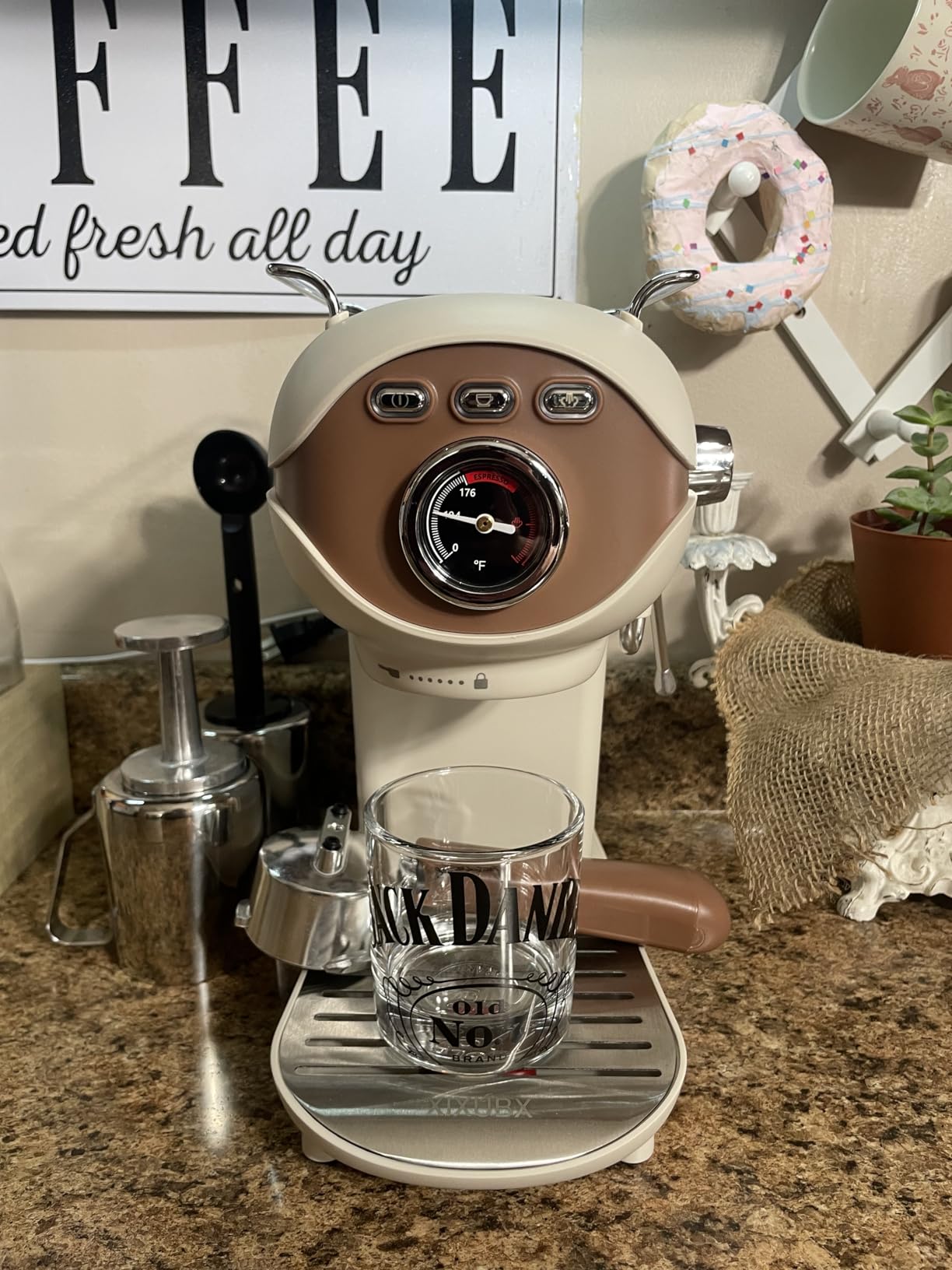 XIXUBX Espresso Machine, Compact Espresso Maker with Milk Frother | 20-Bar Pump, PID Control, Low Vibration Coffee Maker, for Small Kitchen, Home, Brews Latte, Cappuccino customer photo 2