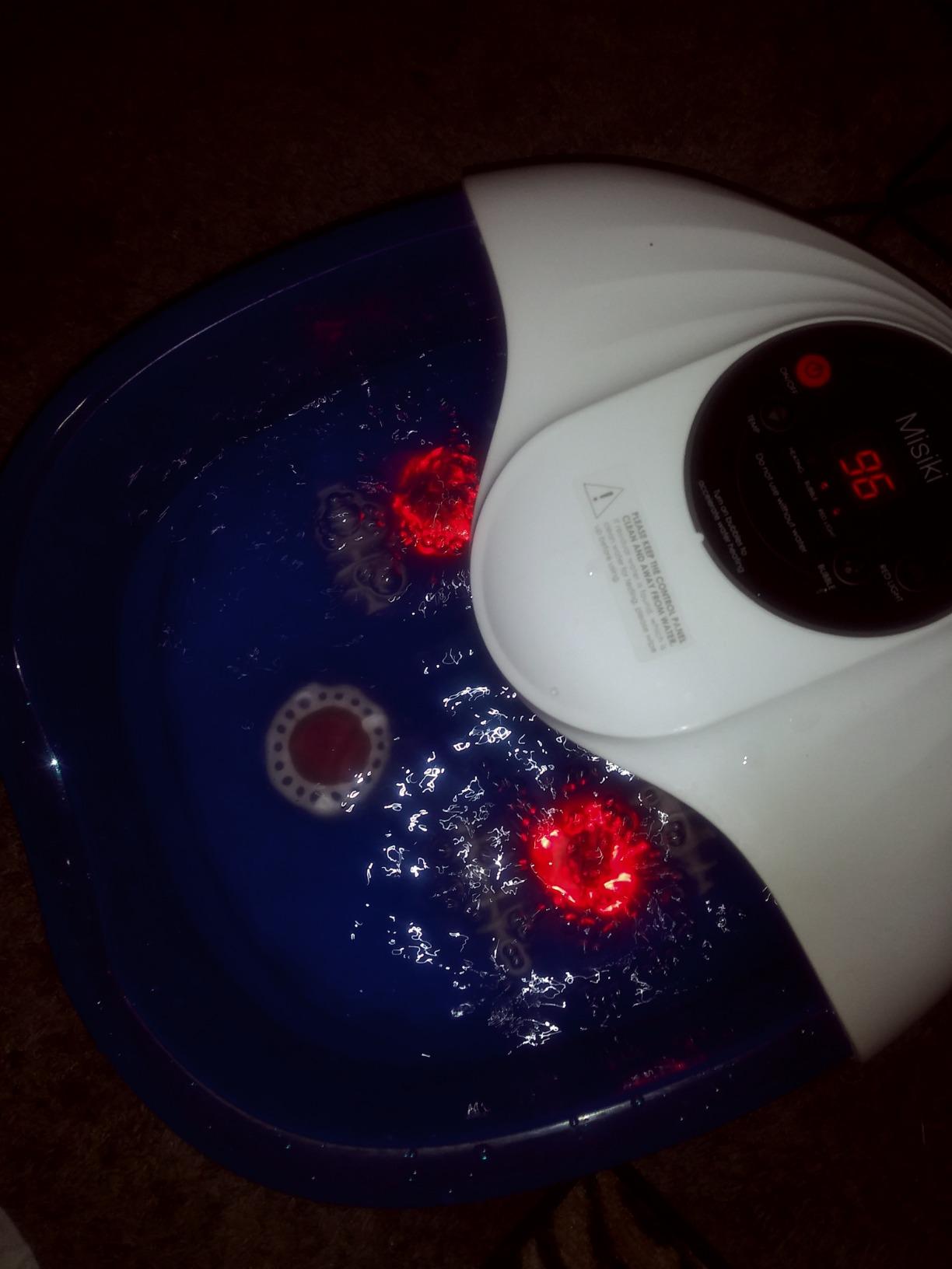 Collapsible Foot Spa Bath with Heat, Fits Men Size 12 (Royal Blue) | Remote Control & 16 Massage Rollers, Fast Heating, Surf, Timing & Red Light, Home Relaxing Tired Feet customer photo 1