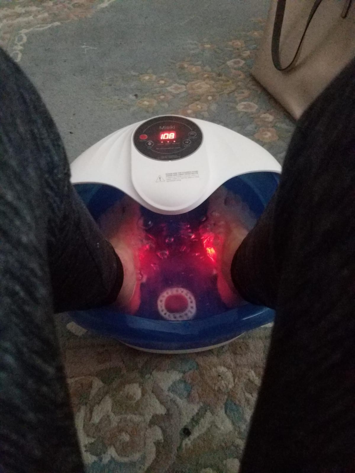 Collapsible Foot Spa Bath with Heat, Fits Men Size 12 (Royal Blue) | Remote Control & 16 Massage Rollers, Fast Heating, Surf, Timing & Red Light, Home Relaxing Tired Feet customer photo 2