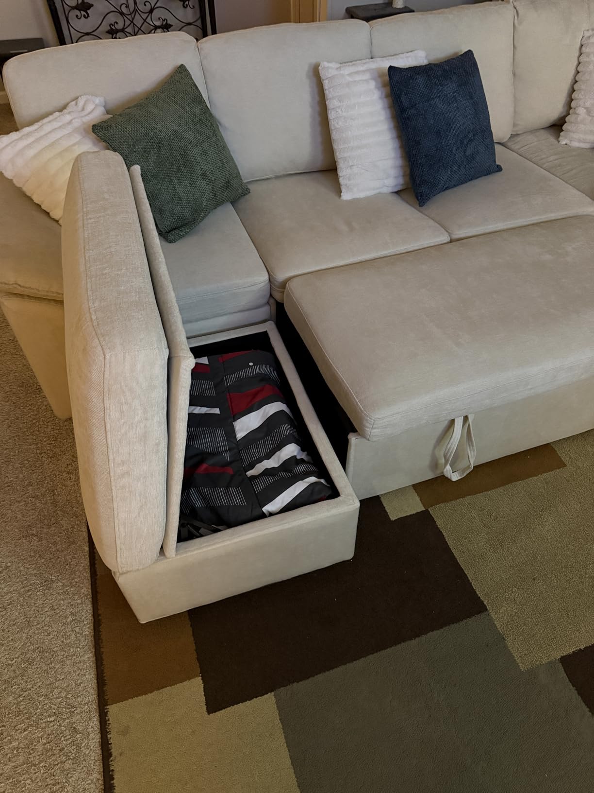 85'' Modular Sectional Sofa with Pull Out Bed, Sleeper Sofa, Dark Gray | L Shaped 5 Seat Sectional Couches for Living Room, Cloud Modular Couch with Storage, Pull Out Couch, Removable Sofa Cover customer photo 1