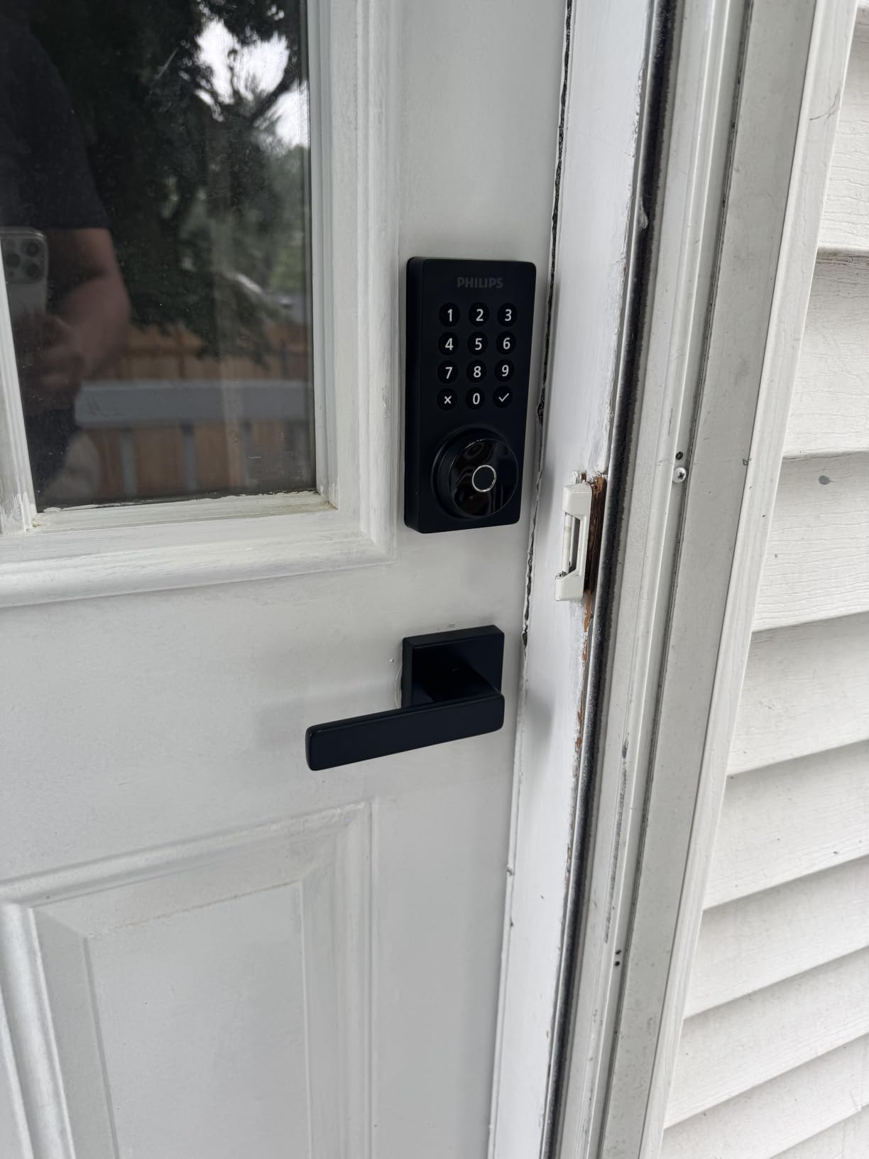Philips WiFi Keypad Door Lock with Handle, Built-in WiFi, APP Remote Control, Voice & Fingerprint Unlock, Smart Locks for Front Door with Auto Lock, Keyless Entry Deadbolt, Satin Nickel customer photo 2