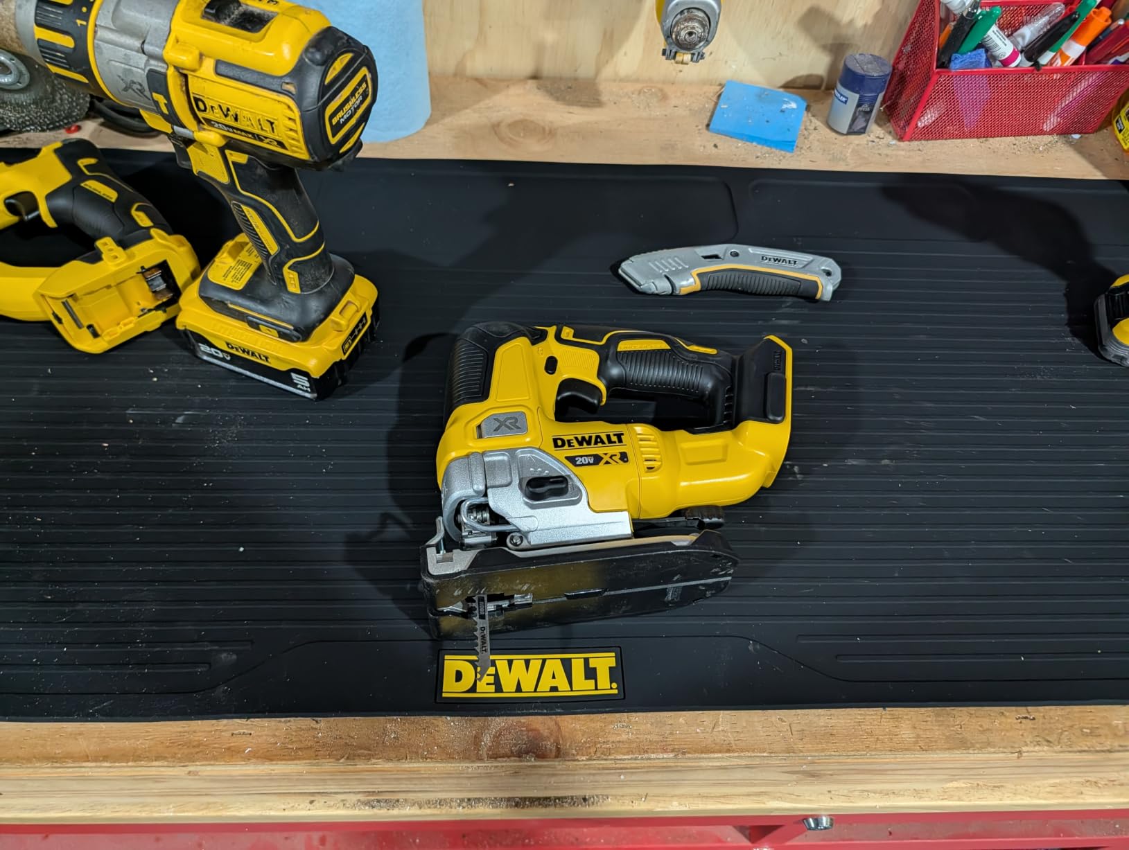 DEWALT Workbench Mat 18x48 in - Heavy Duty 3mm Silicone, Black | Mat with SAE & Metric Rulers, Oil Heat Chemical Resistant, Non-Slip Grip, Built-in Parts Slots customer photo 1