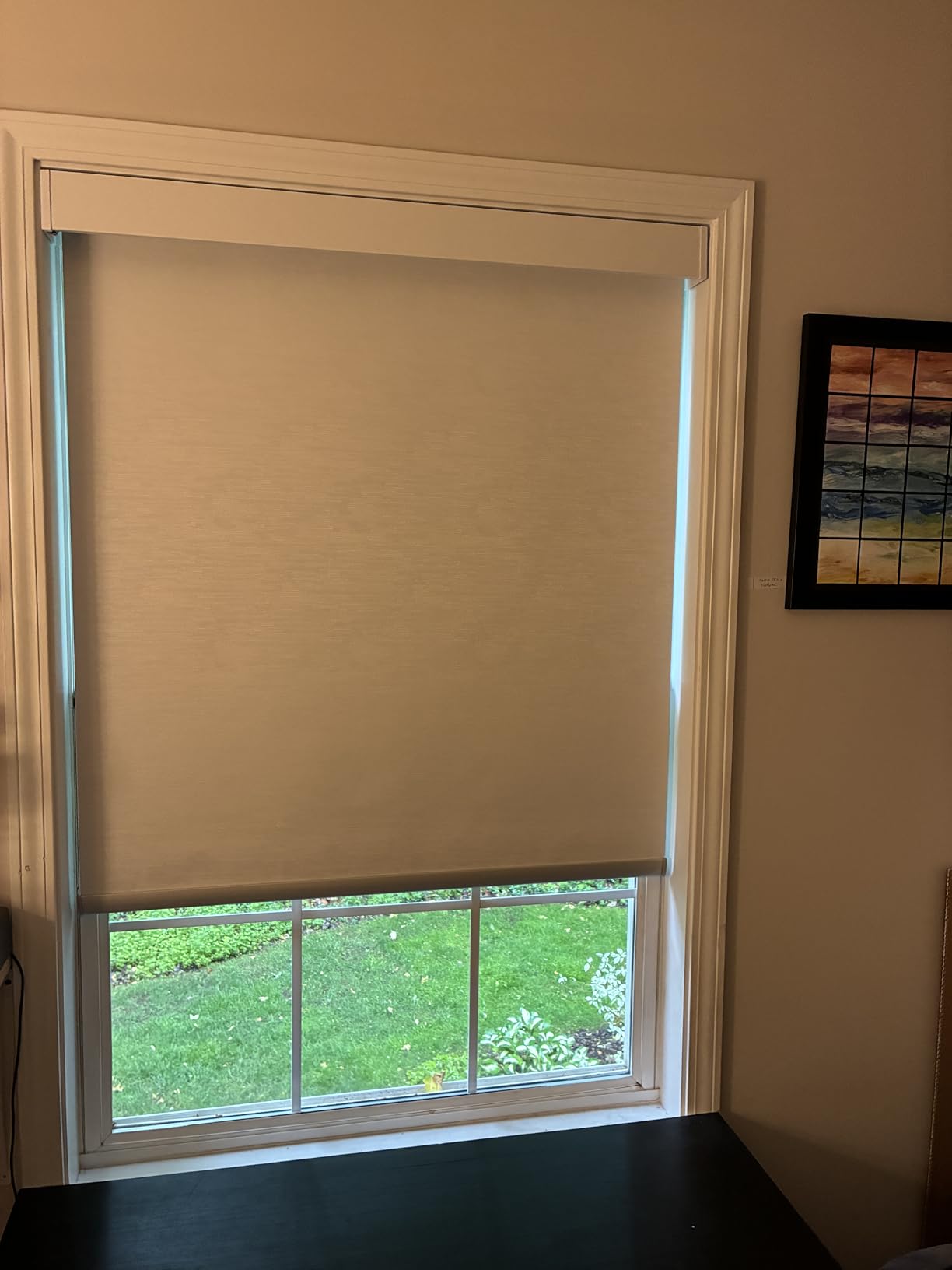 Motorized Blinds with Remote,100% Blackout Motorized Roller Shades | Compatible with Apple HomeKit Alexa Google Home-Voice and app Control, Smart Blinds Custom Size(Linen Stone-01) customer photo 1