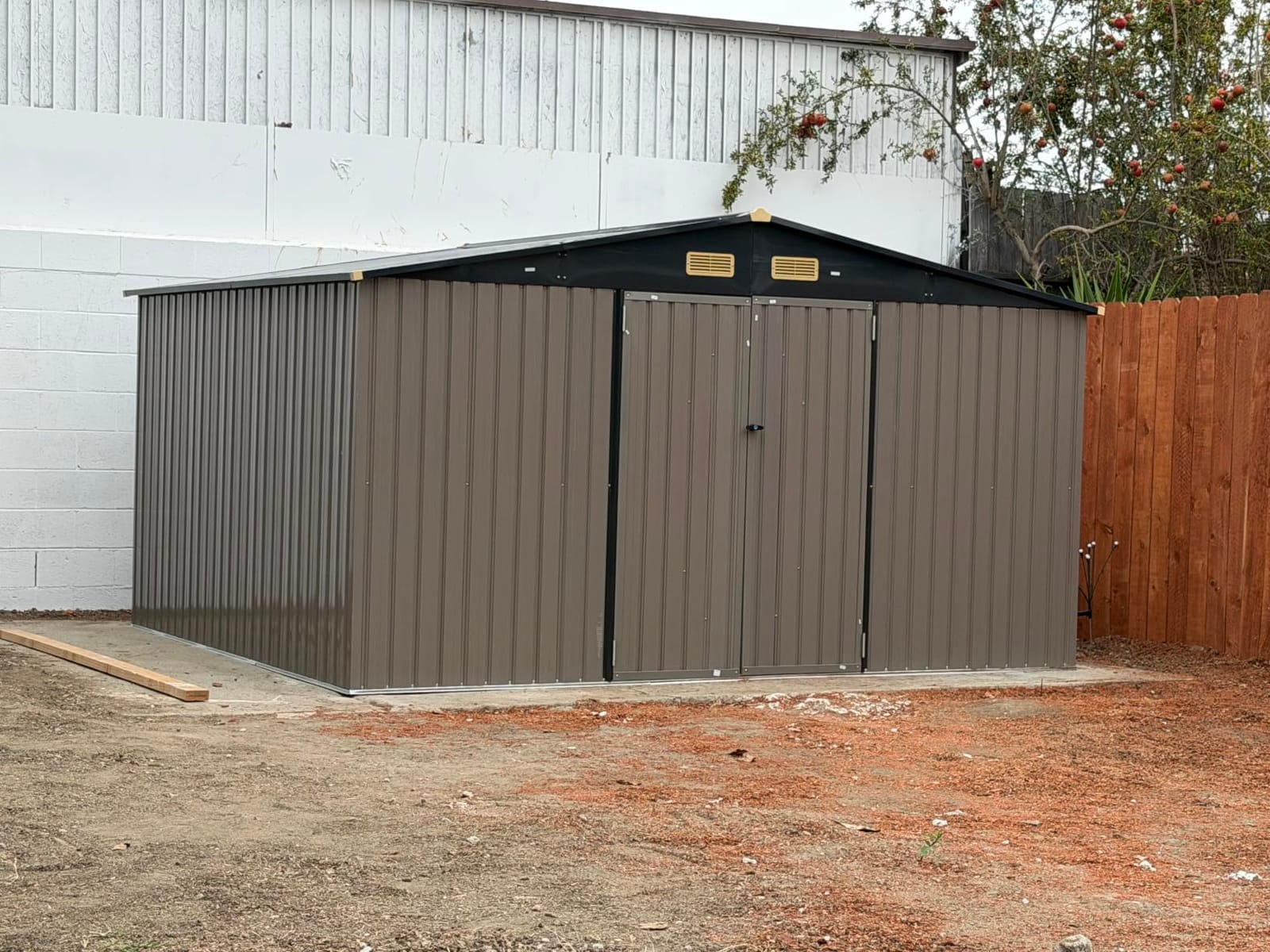 IRONCK 5.7x5.7FT Outdoor Storage Shed, Tool Shed, Dark Blue | Galvanized Steel, Lockable Doors, Breathable Vent, Metal Garden Storage, Outdoor Shed, For Backyard, Patio, Poolside customer photo 1