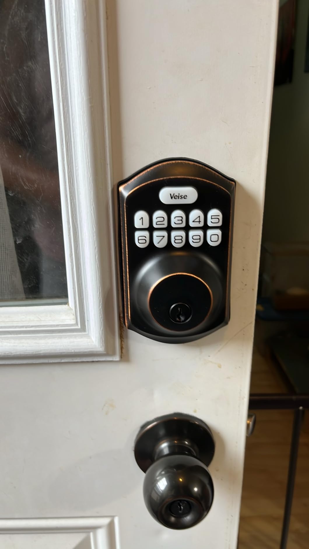 Veise VE001 Keyless Entry Deadbolt, Electronic Keypad Lock, Satin Nickel | ANSI Grade 3 Security, 20 User Codes, Low Battery Alert, IP55 Waterproof, One Touch Lock, Anti-Peep Password & 2 Backup Keys customer photo 2