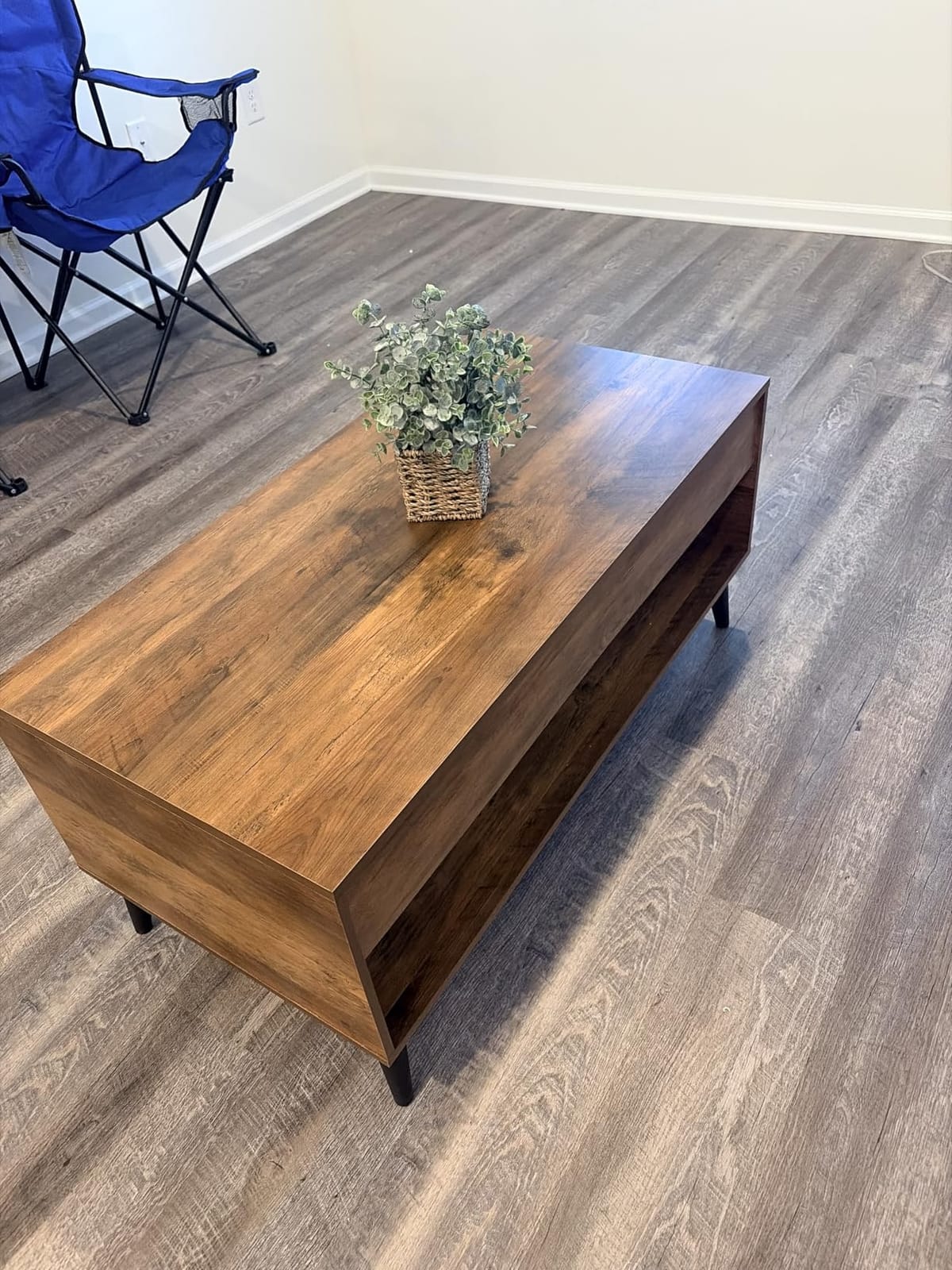 VASAGLE Lift Top Coffee Table with Hidden Storage, Gas Spring | Lift Tabletop Dining Table, Open Storage Shelf, for Living Room, Home Office, Honey Brown, MIRANTA Collection ULCT268KB01S customer photo 1