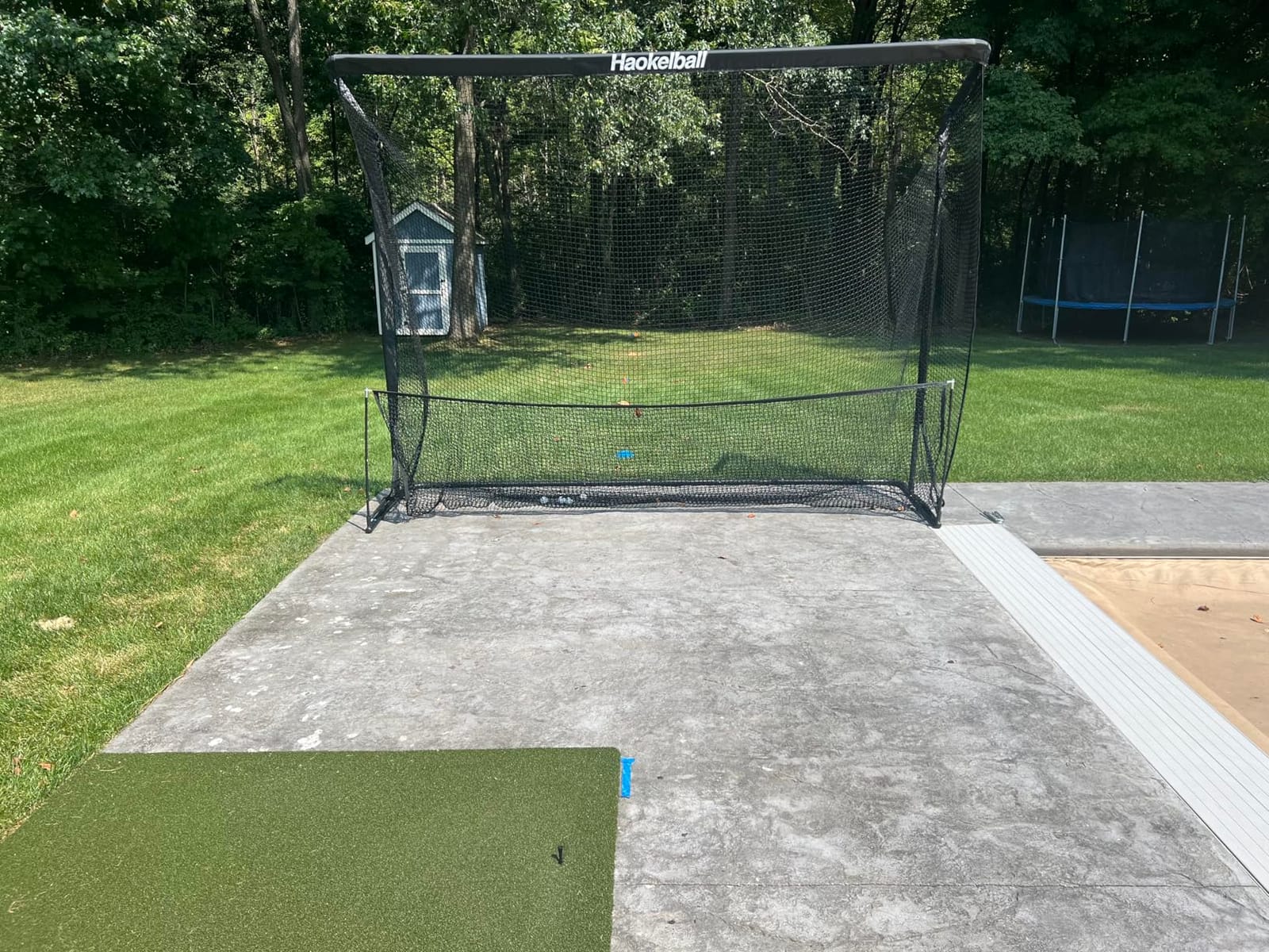 Haokelball Golf Practice Net 10x8FT Driving Hitting Net & Simulator Cage | Backyard Outdoor, Indoor Golf Simulator, Real Ball Practice, Impact Screen, Ball Return, Side Barriers, Projection Ready customer photo 2
