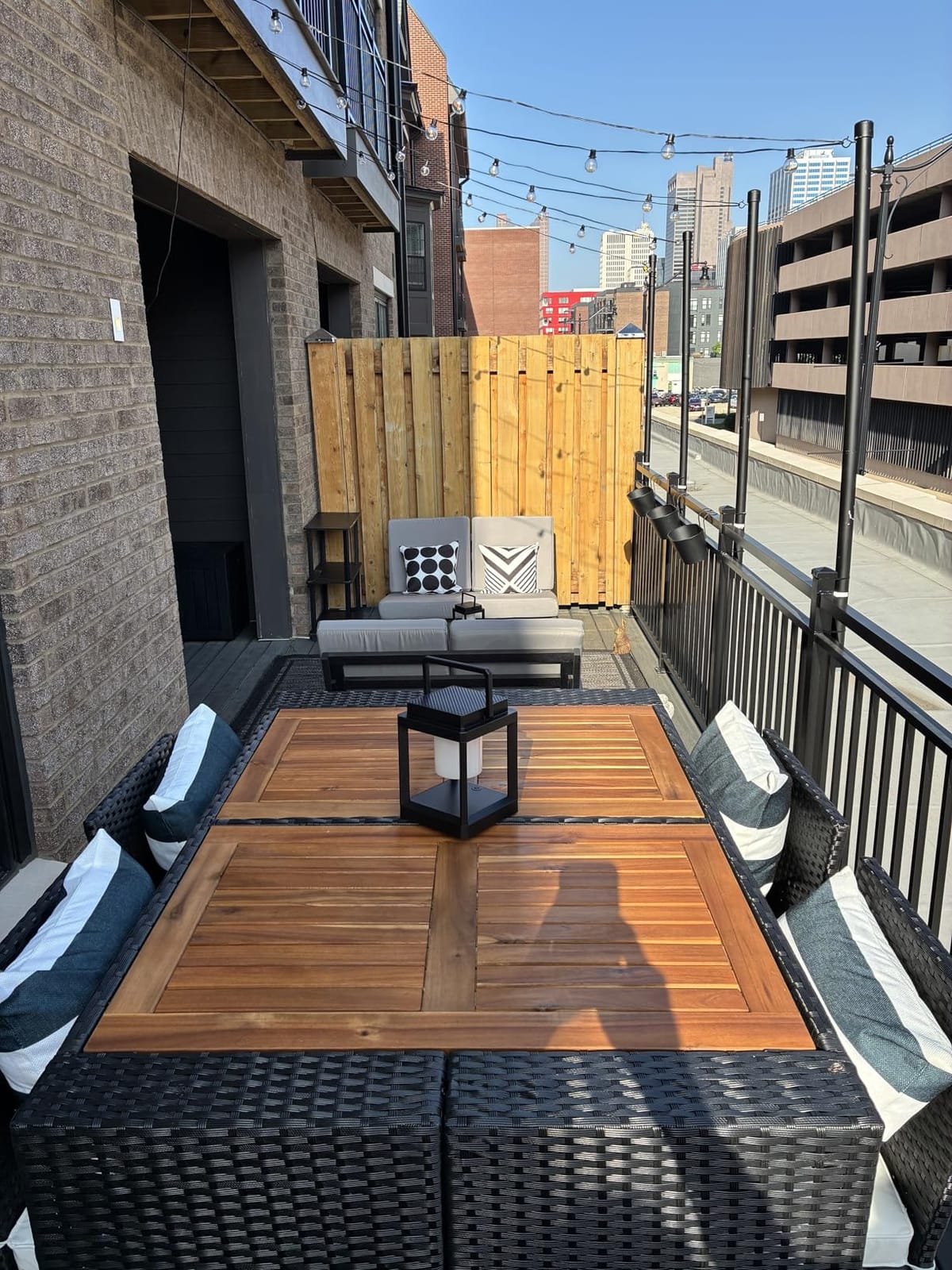 RELAX4LIFE 5-Piece Outdoor Bar Set - Wicker Rattan Bar Height Dining Table | Grey PE Rattan, Acacia Wood Tabletop 4 Cushioned Bar Stools with Backrest Footrest; Backyard Patio Bistro Outdoor Furniture customer photo 2