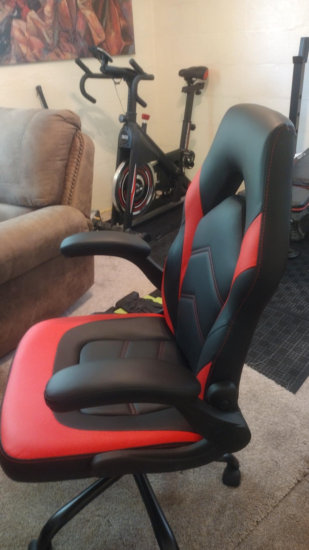 DUMOS Ergonomic Home Office Desk Chair, Executive Chair, PU Leather | Big Tall High Back, Lumbar Support, Reclining Height Adjustable, Computer Gaming, Footrest Swivel Wheels, Black customer photo 2