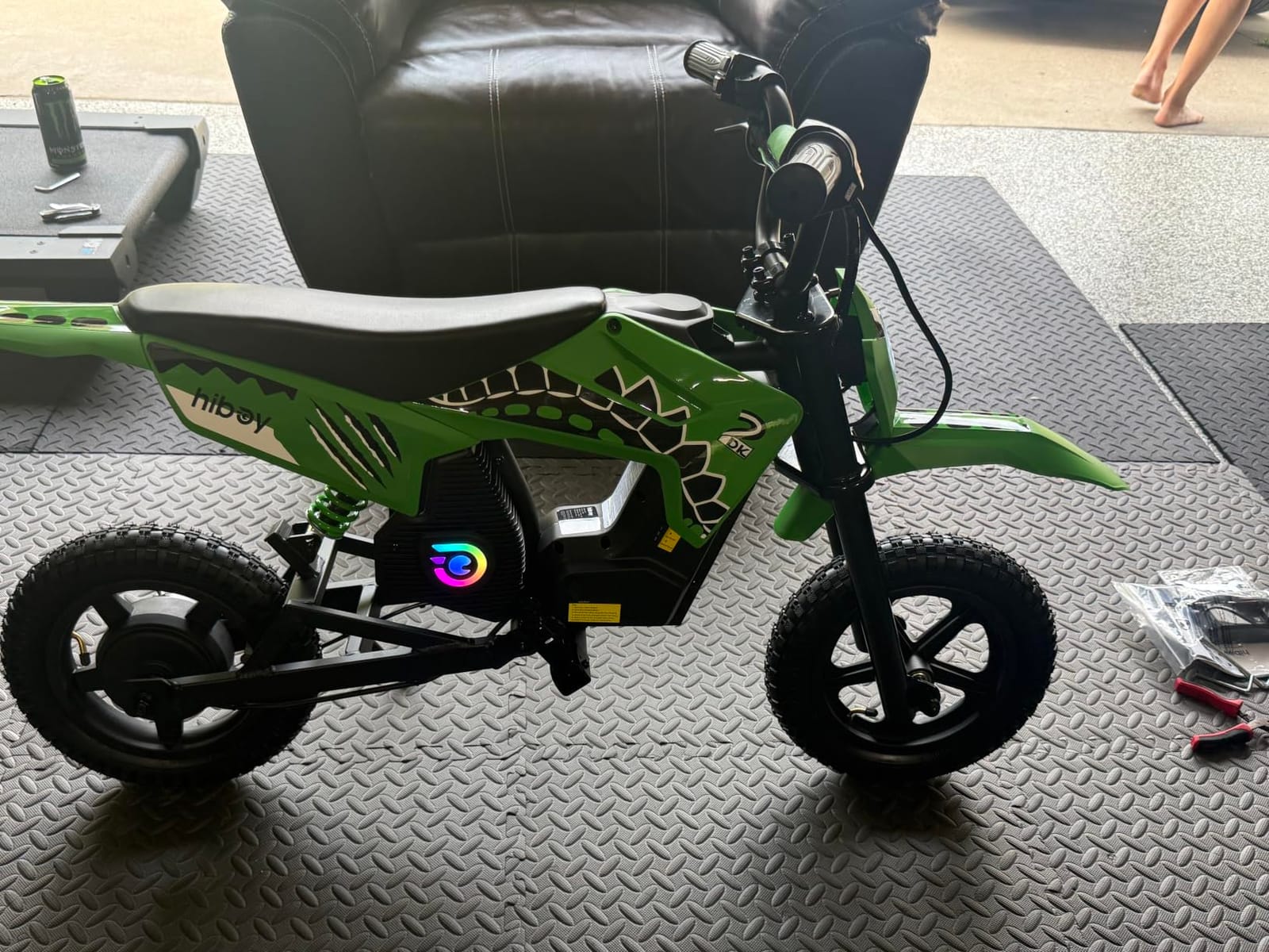 Hiboy DK2 Electric Dirt Bike for Kids Age 3-7, 3-Speed Toy Motorcycle | Up to 13 Mph & 11.2 Miles Range, Smart LED Power Display, 12