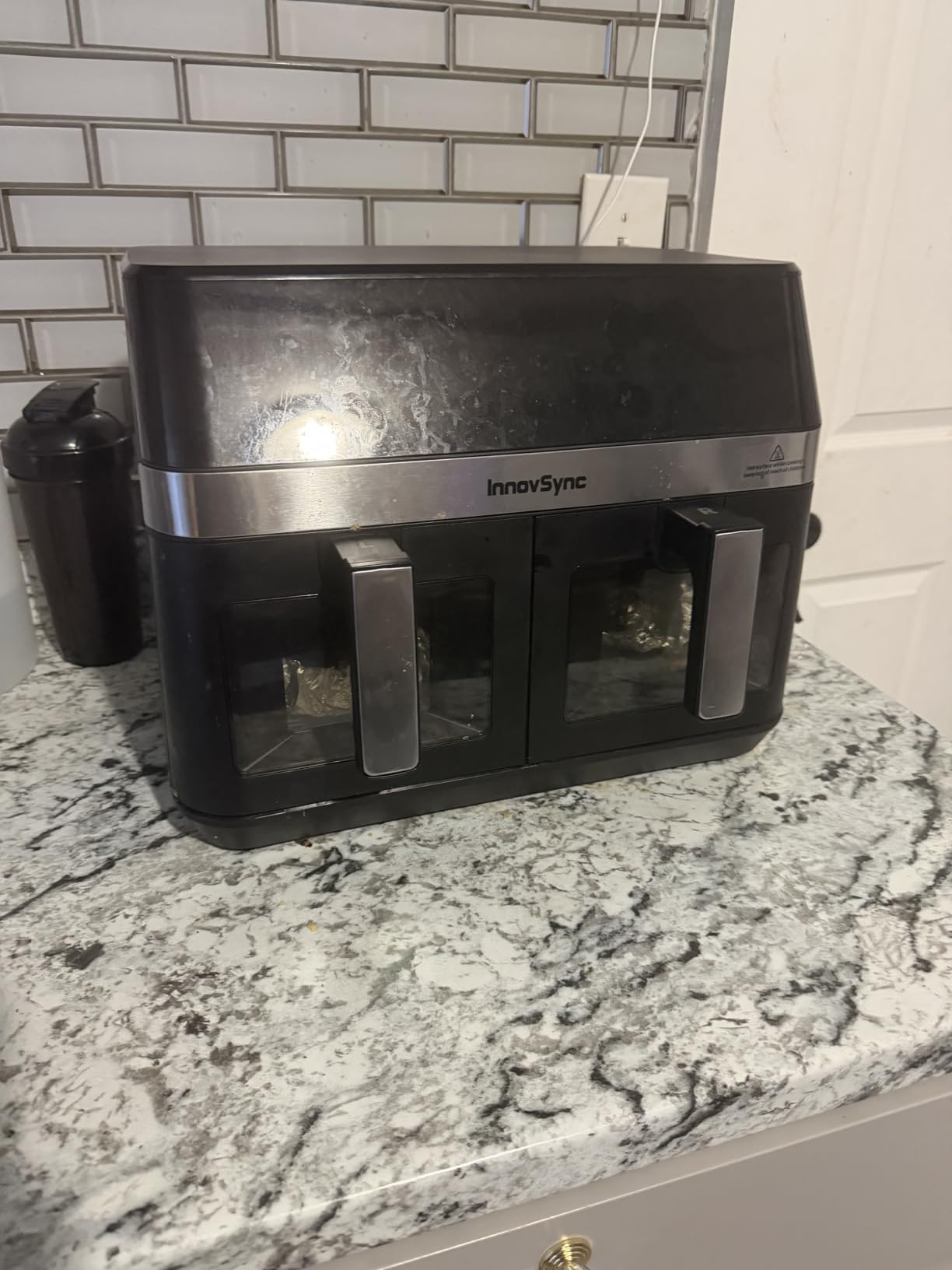 12QT Large Dual Air Fryer, 10-in-1 Double Zone Airfryer with 2x6QT Baskets, 60 Easy-Panel with Full Touchscreen, SyncCook Function, Viewing Window, Nonstick & Dishwasher Safe, Brownish Black customer photo 1