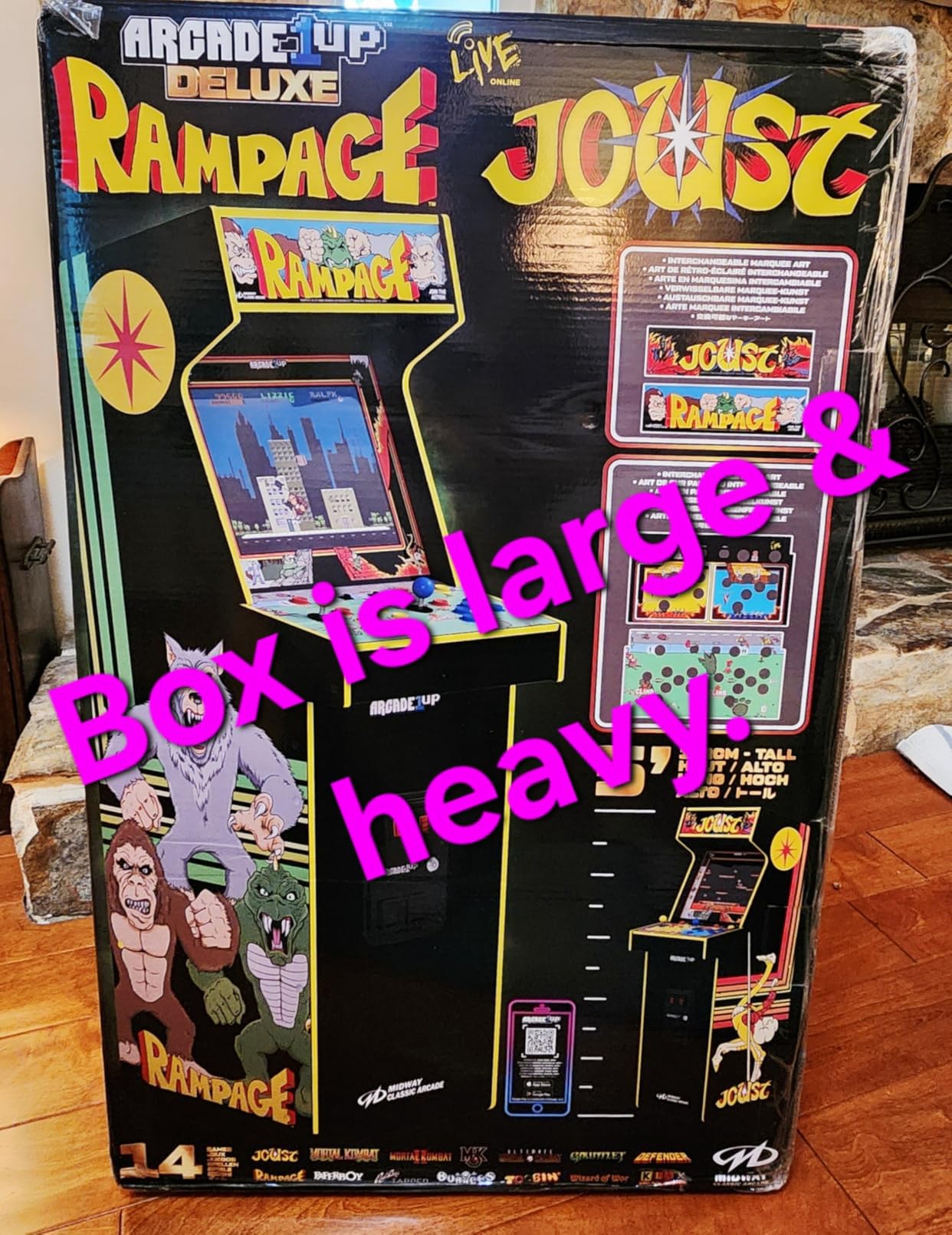 ARCADE1UP Rampage/Joust Deluxe Arcade Machine, 14 Midway Games | Wi-Fi Leaderboards, Light-Up Marquee & Redesigned Cabinet customer photo 2