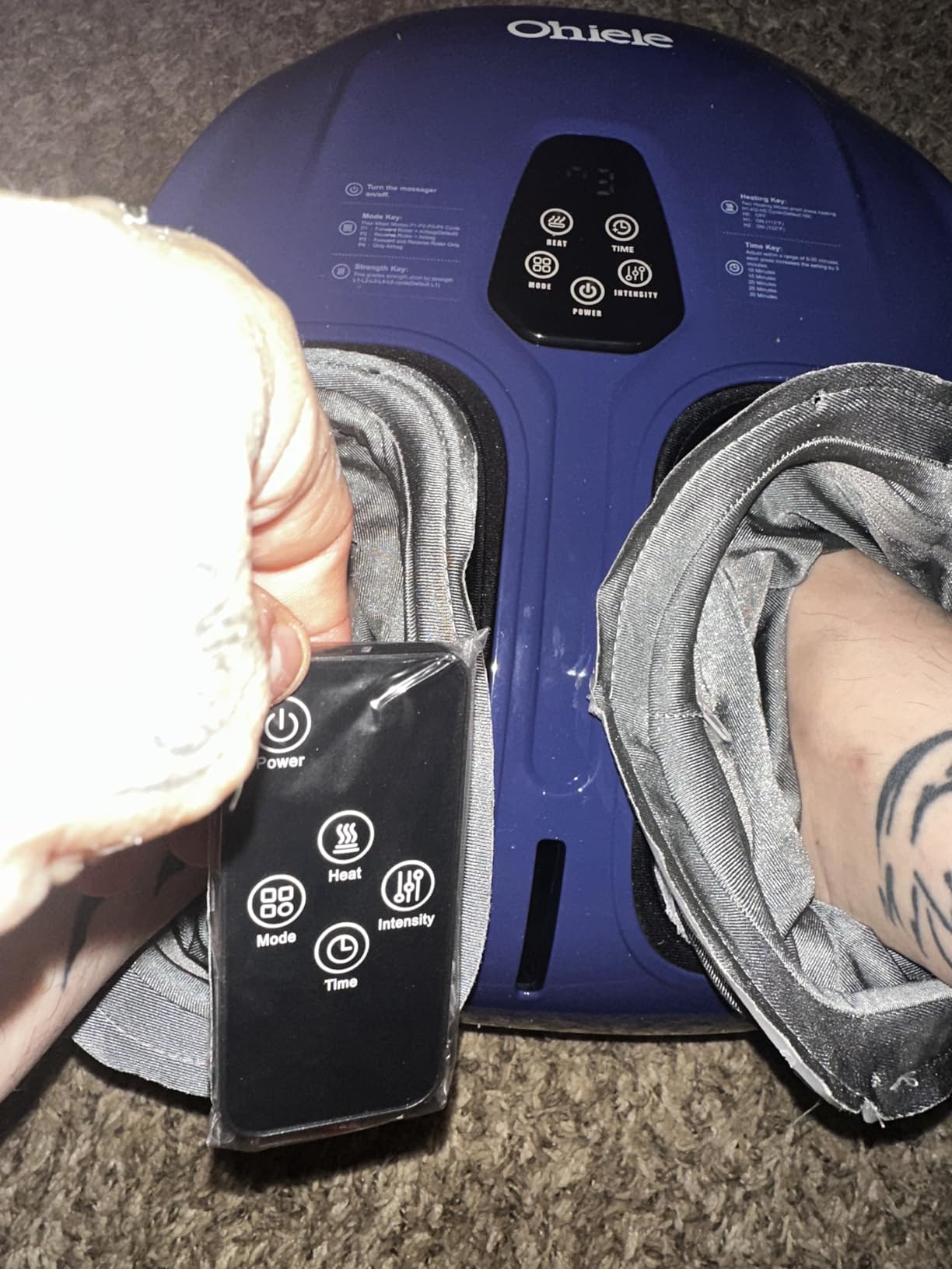 Shiatsu Foot Massager with Heat and Remote Control for Plantar Fasciitis | Deep Kneating, 4 Modes 5 Levels, Auto Shut-Off, Fits to Size 13, Gifts for Women Men Mom Dad(Purple) customer photo 1
