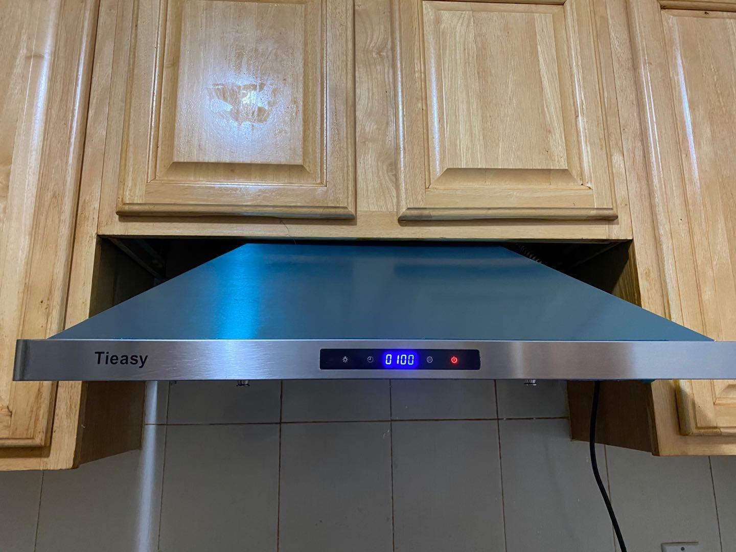 Tieasy Range Hood 36 inch Wall Mount Kitchen Hood 700 CFM with Ducted/Ductless Convertible Duct, Touch Control, Permanent Filters, Stainless Steel, 3 Speed Exhaust Fan customer photo 2