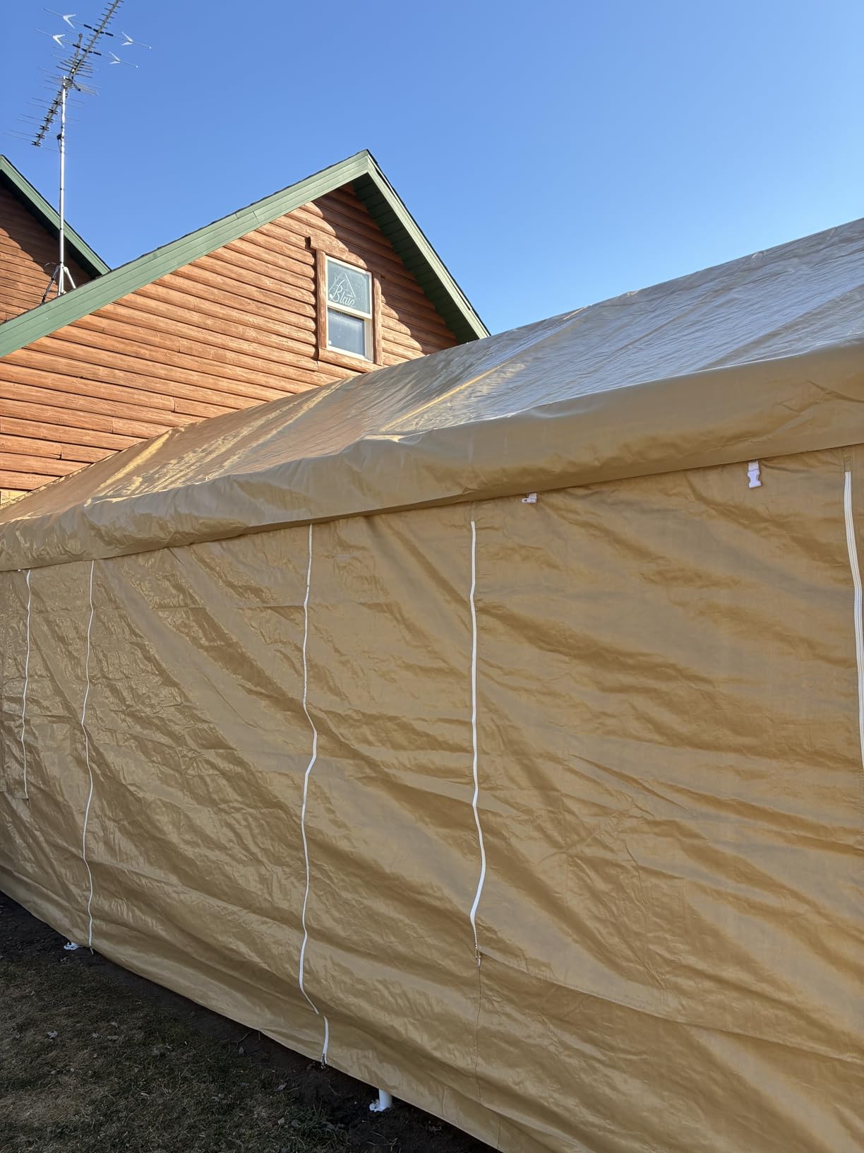 COBIZI 10x20 FT Heavy Duty Carport with Galvanized Frame, | Carport Canopy with Roll-up Windows, Storage Tent with Removable Sidewalls & Doors, Built-in Sandbags for Car Boat Truck customer photo 1