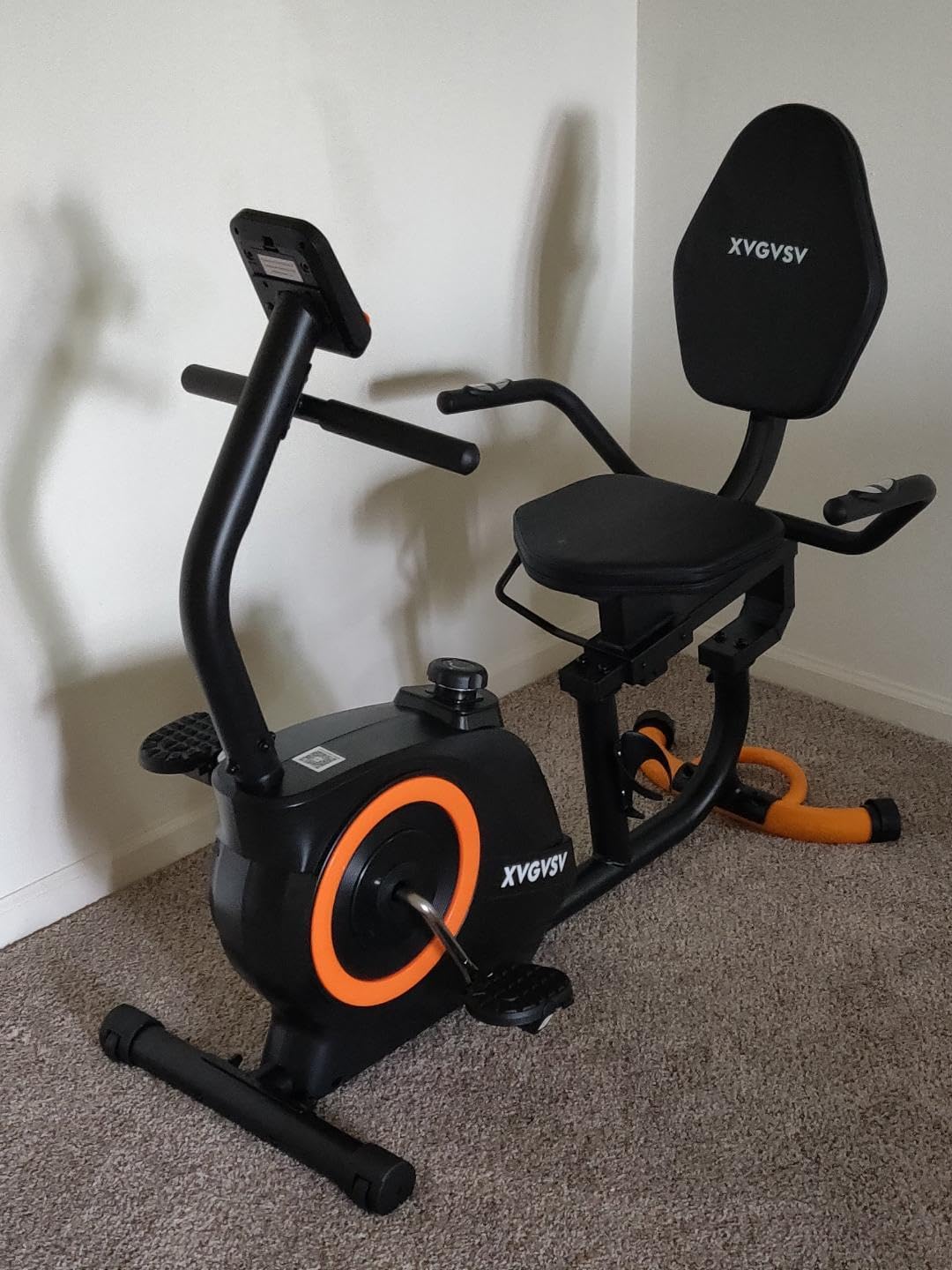 Recumbent Exercise Bike for Home Use, Quiet Recumbent Stationary Bikes for Adults & Seniors, 16-Level Resistance, Adjustable Seat, Supports 400LB, Pulse Sensors & LCD Display customer photo 2