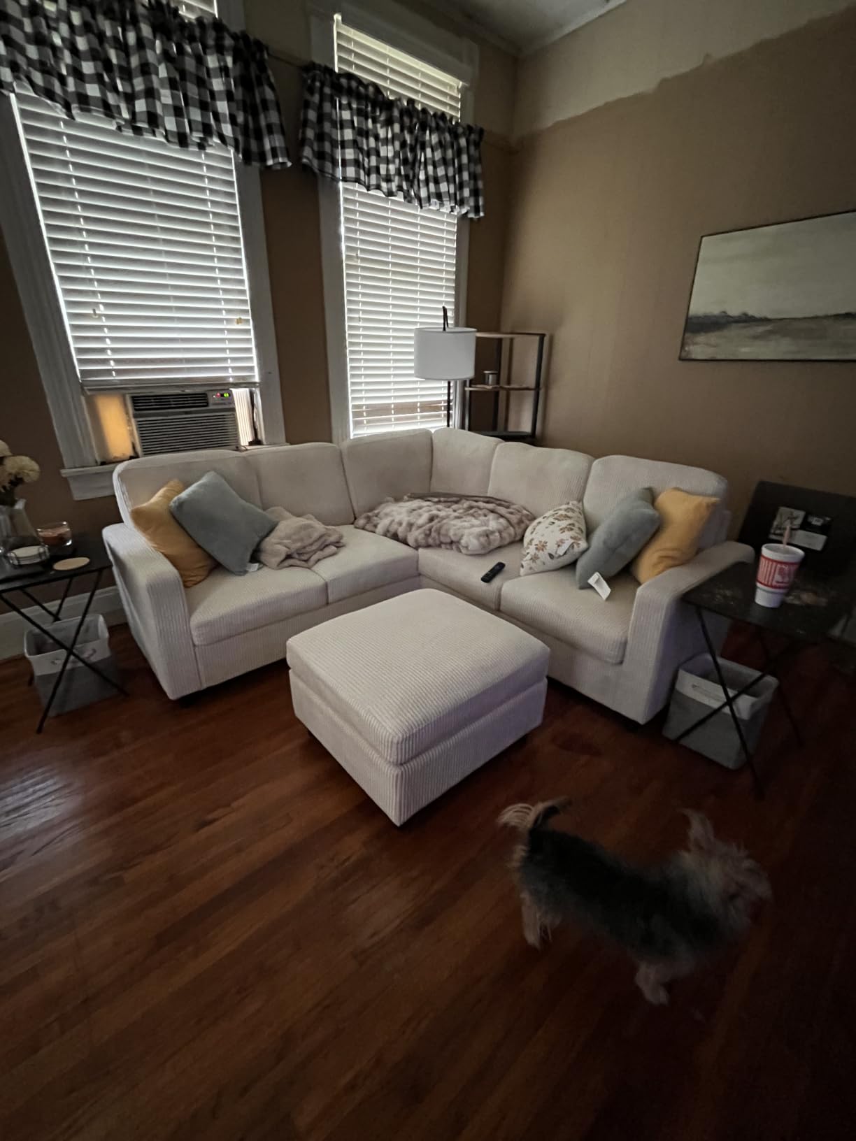 HONBAY Sectional Sofa, 6 Seater L-Shaped Sectional Couch with Storage Ottoman for Living Room, Dark Grey customer photo 2