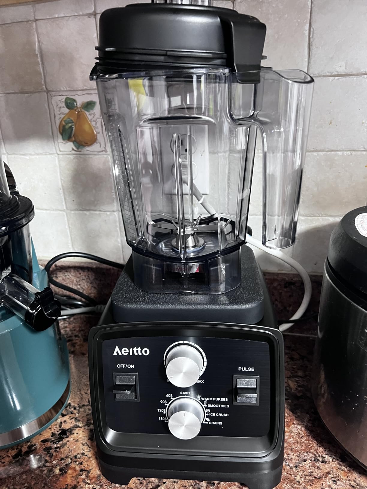 Aeitto Blenders for Kitchen with 1800W Motor, 68Oz, 2-in-1 Blender & Grinder Combo, Silver customer photo 2