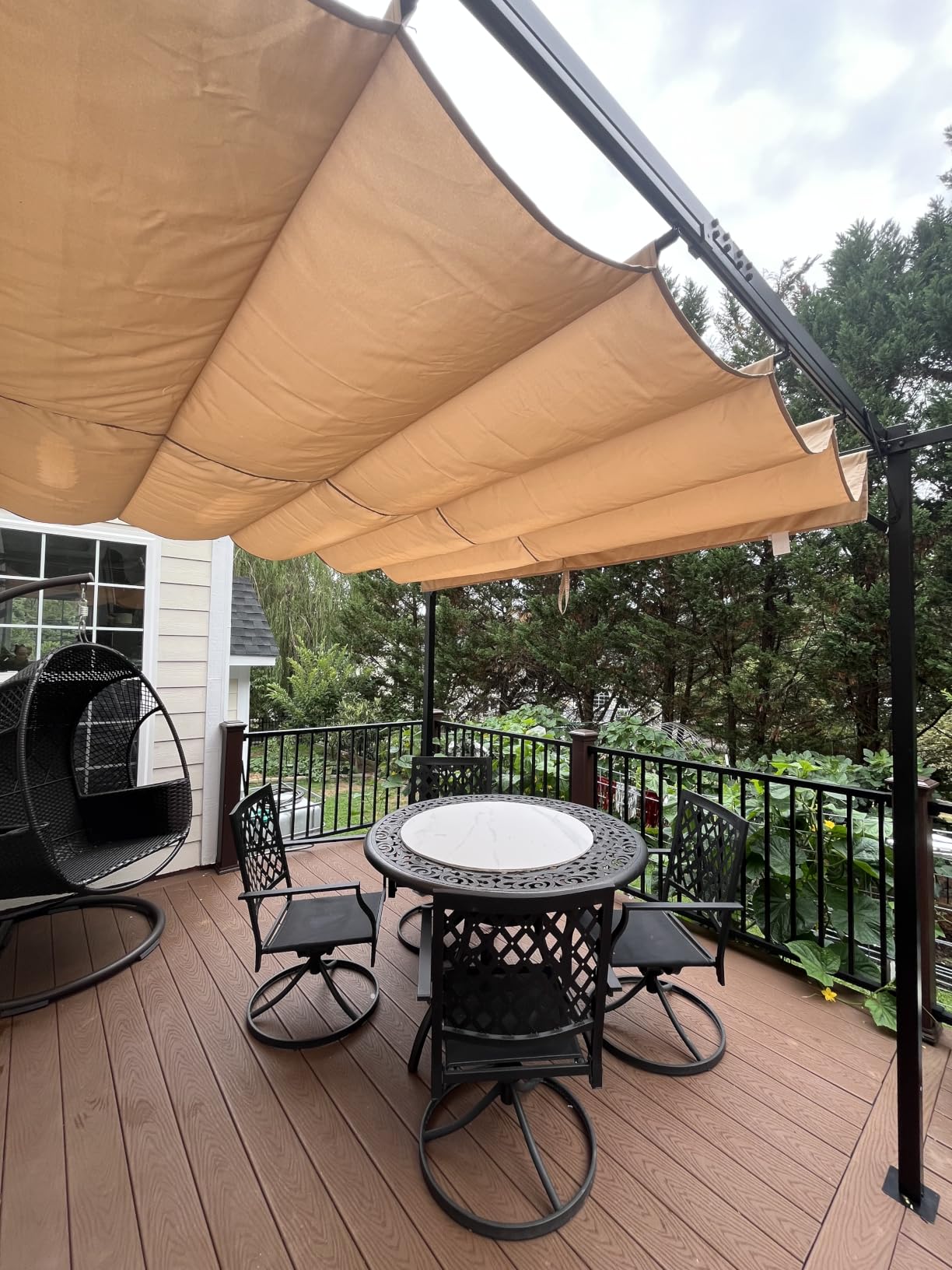 Aoxun 10'x10' Outdoor Pergola, Patio Pergola with Upgraded Retractable Canopy, Heavy Duty Metal Pergolas and Gazebos with Adjustable Sun Shade Cover for Modern Backyard, Deck, Garden customer photo 1
