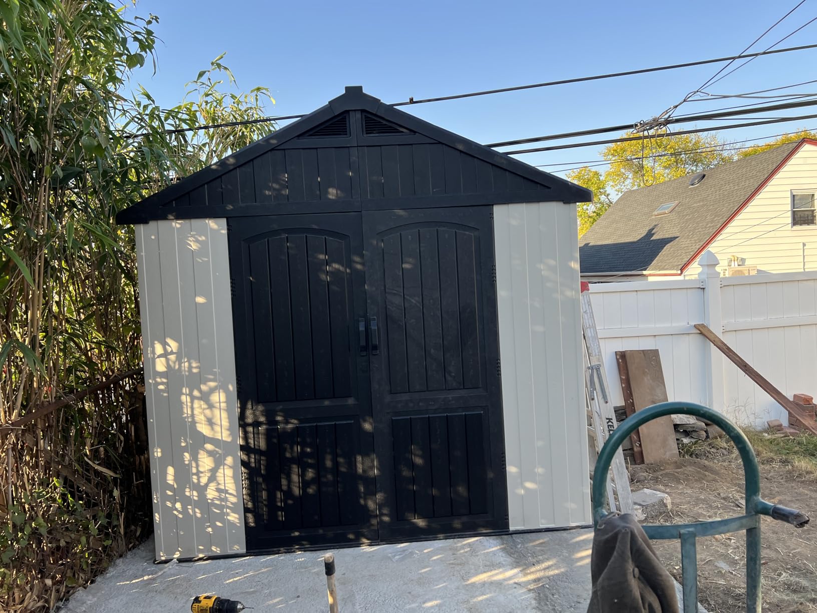 Greesum 8x6FT Plastic Outdoor Storage Shed with Floor, Resin Sheds, Beige | Easy to Assemble Kick-it Shed| Eco-Friendly HDPE Material| 35% Fewer Screws| Lockable Doors with DIY Window & Multiple Vents customer photo 2