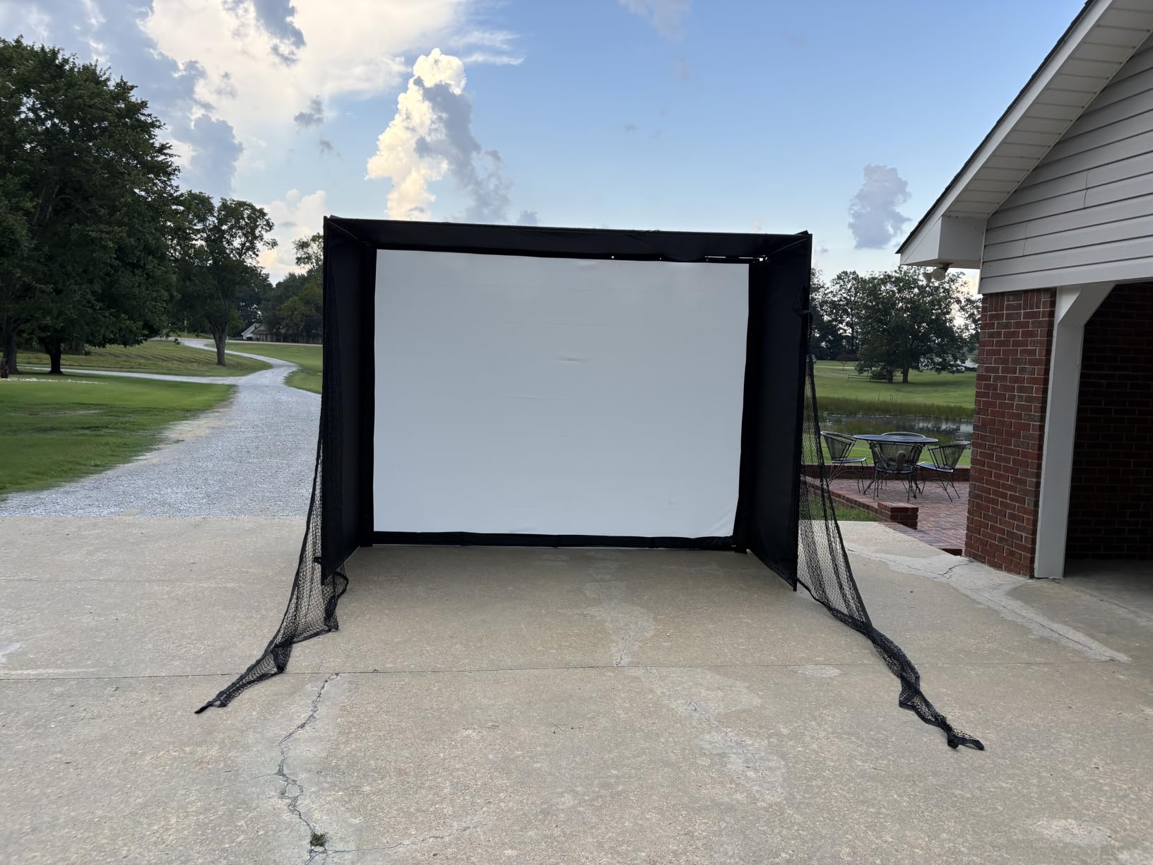GoSports Golf Simulator Enclosure with Impact Screen and Shank Nets - 10 x 8 ft Golf Sim with HD Impact Screen Kit for at Home Practice customer photo 1