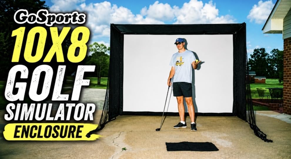 GoSports Golf Simulator Enclosure with Impact Screen and Shank Nets - 10 x 8 ft Golf Sim with HD Impact Screen Kit for at Home Practice customer photo 2