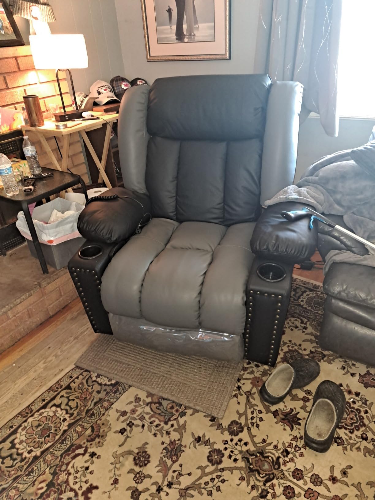 Triple Motor Large Power Lift Recliner Chair for Elderly with Heat and Massage, Lay Flat Lift Chairs for Seniors Infinite Position, Extended Footrest, USB Ports (Dark Brown) customer photo 1