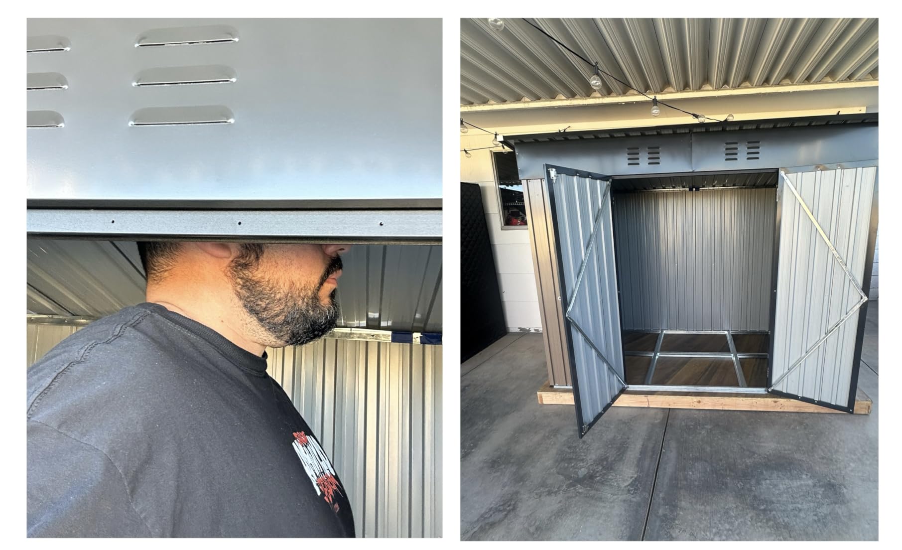 UDPATIO 8x10 FT Outdoor Resin Storage Shed, Plastic Storage Shed with Floor | Large Outdoors Garden Tool Storage Shed Outside Clearance Shed with Lockable Door for Bike, Backyard, Patio, Dark Grey customer photo 2