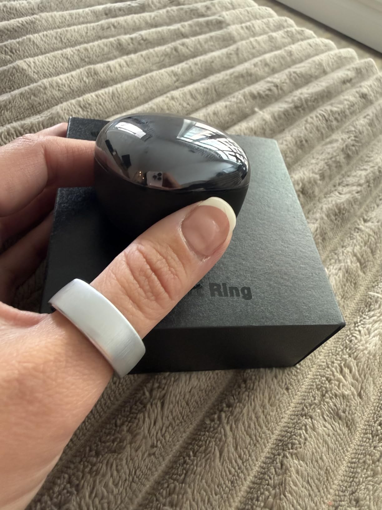 Smart Ring Women Men, Fitness Tracker, No Subscription, Sleep, Silver 10 | Fitness Ring for Men & Women, SpO2, Temperature, Sleep Monitor, IP68 Waterproof, Dual Charging, Stainless Steel, 12 Sports customer photo 1