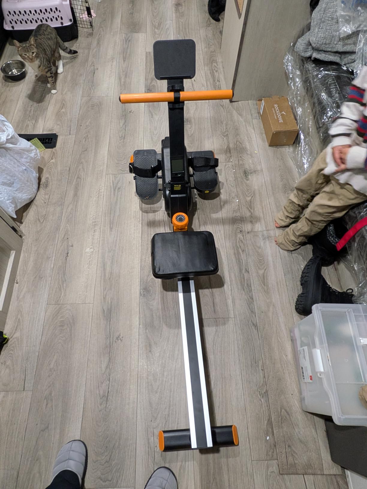 Water Rowing Machine for Home, Wooden Rower Machine with Realistic Water Resistance, Full Body Workout Exercise Equipment with LCD Monitor, Quiet Smooth Glide, Upright Storage for Home Gym Fitness customer photo 2