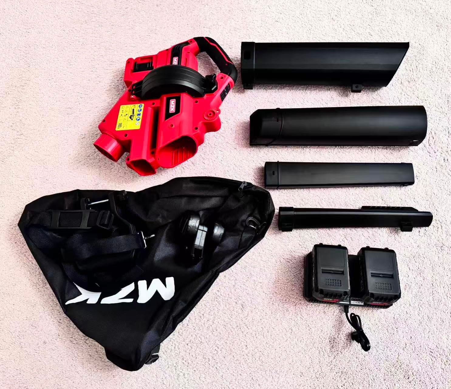 MZK 40V Leaf Vacuum Mulcher, 600 CFM Cordless Blower | High-airflow 3-in-1 tool with 40L bag and dual batteries for leaf collection around lawns and driveways. customer photo 1