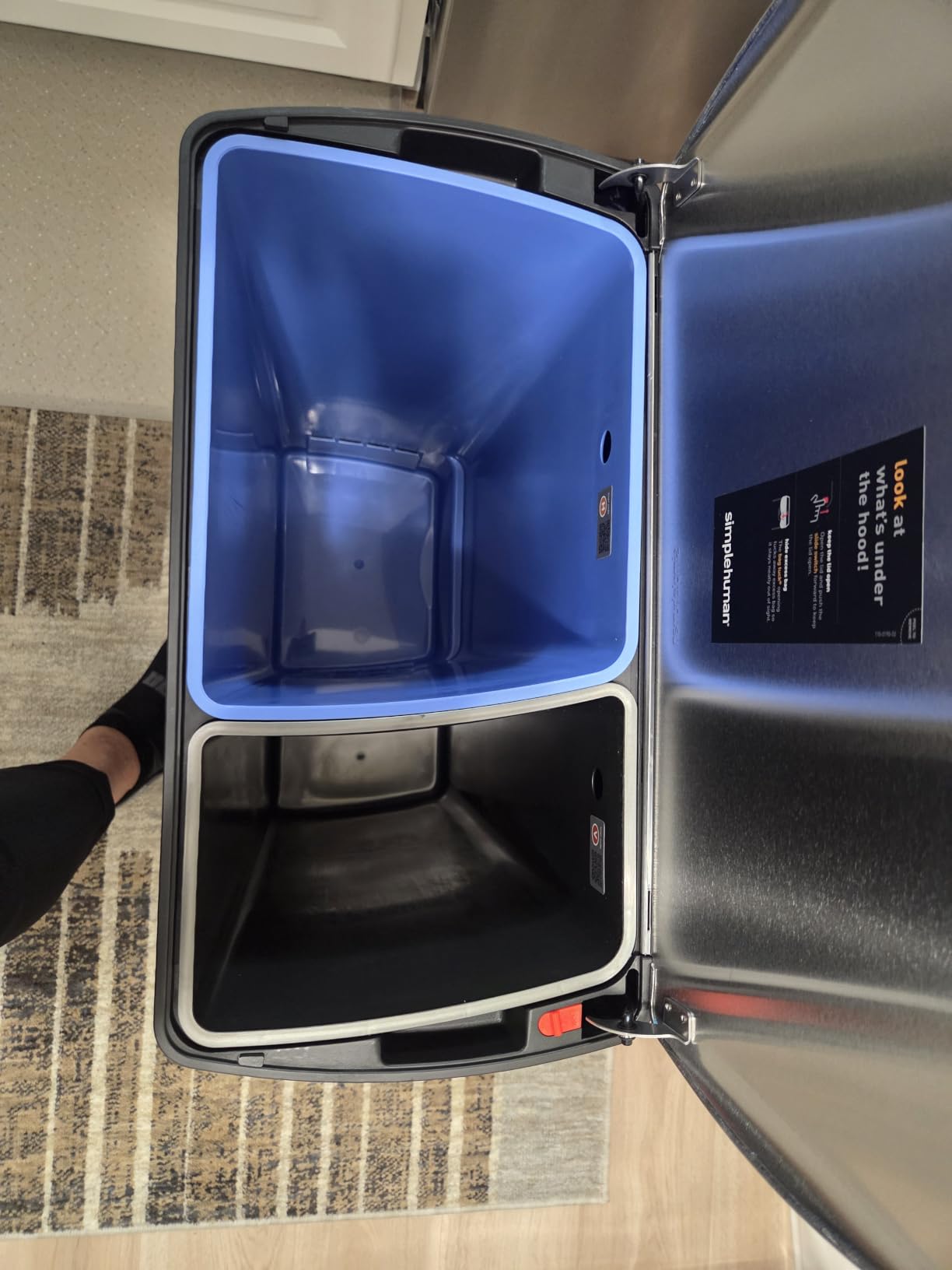 simplehuman 50 Liter / 13.0 Gallon Rectangular Kitchen Step Trash Can, Brushed Stainless Steel customer photo 2