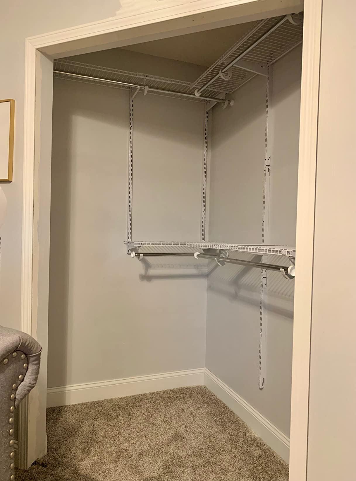 Rubbermaid Configurations Custom Closet Kit 4-8 Ft. Adjustable Metal Wire Shelving Titanium Finish Expandable Organization System Hardware Included for Home Closet/Pantry/Laundry/Mudroom customer photo 2