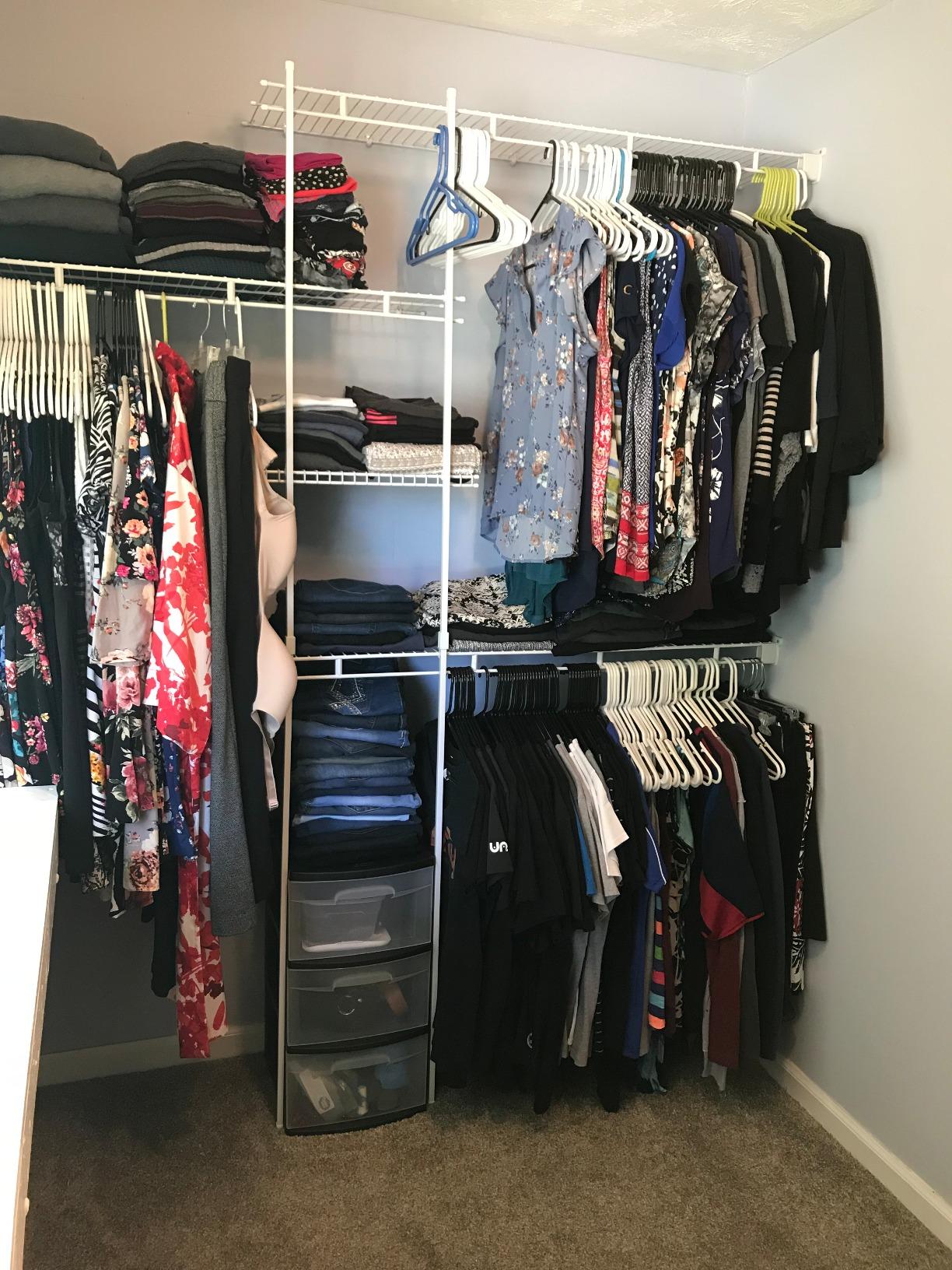 ClosetMaid Wire Closet Organizer System, Adjustable from 5 to 8 Ft., with Shelves, Hardware, Durable Steel, Fixed Mount Installation, White customer photo 1