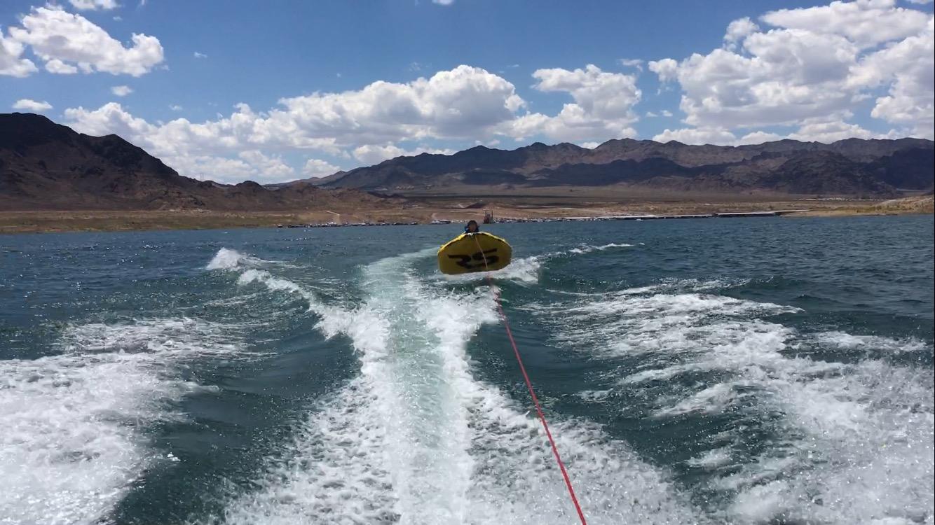 RAVE Sports Razor Inflatable Towable Tube, 1-2 Riders, Unique Skim-Fast Bottom Coating, Nylon Cover, Four Foam-Filled Reinforced Handles, Quick Connect Tow Point, Boat Tubes and Towables customer photo 2