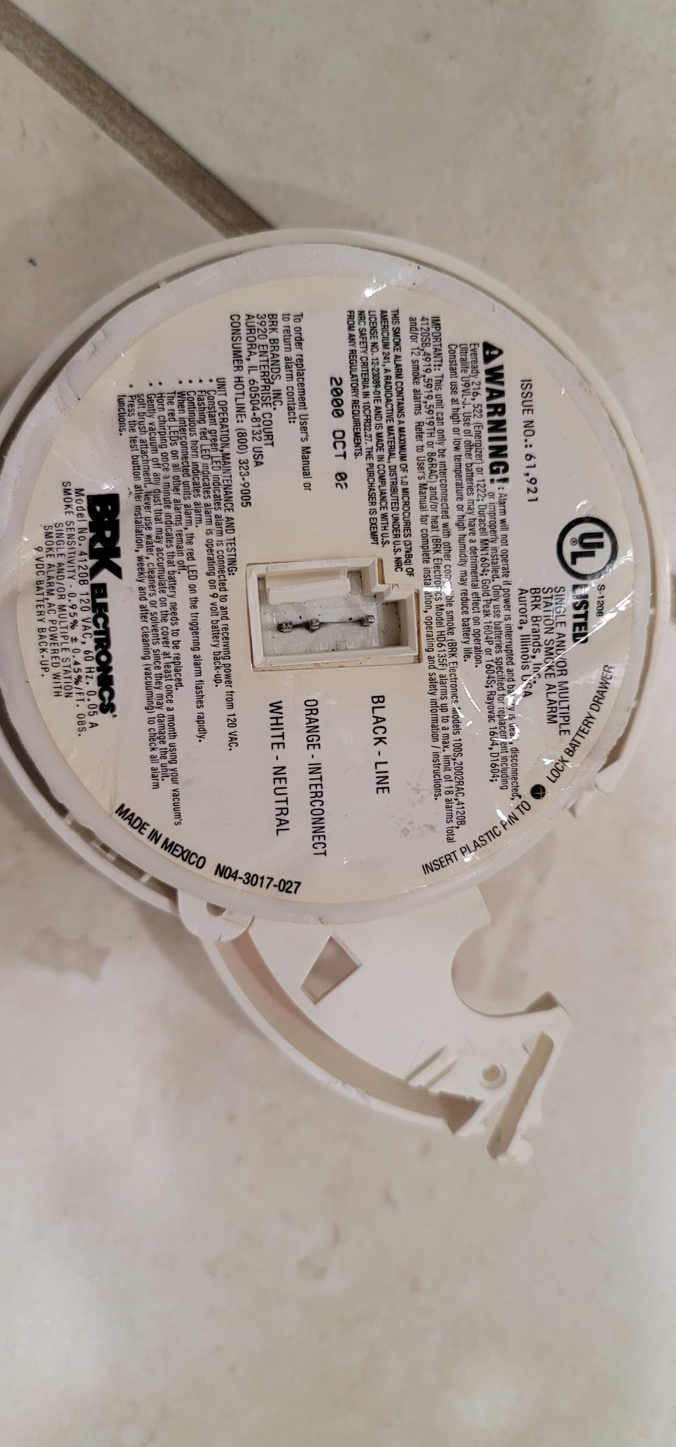 First Alert BRK SMI100-AC Hardwired Smoke Alarm with Battery Backup, Contractor 6-Pack customer photo 1