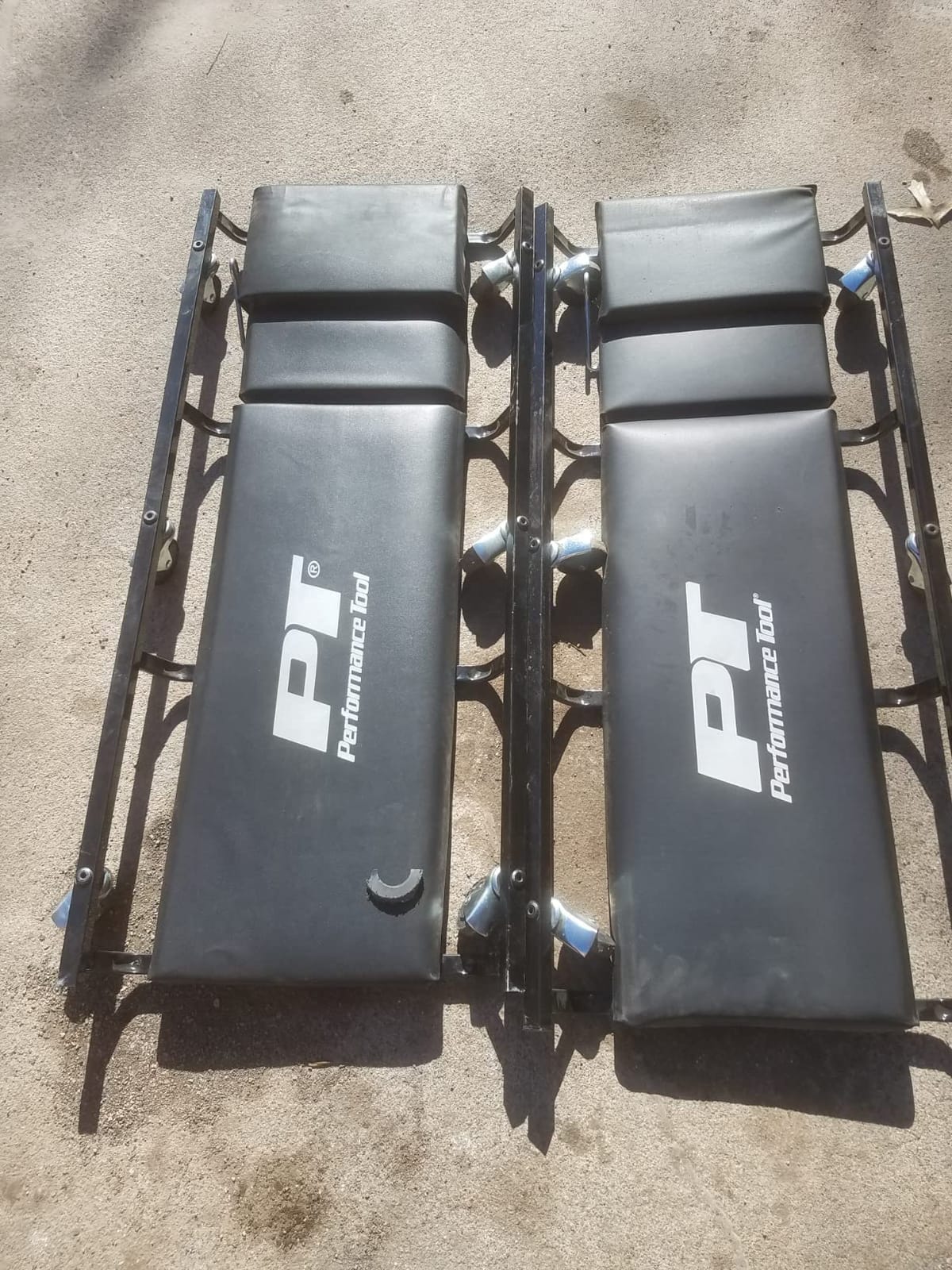Performance Tool W85005 40 in. 6-Caster Rolling Shop Creeper | Automotive mechanics creeper with adjustable headrest. Heavy duty steel frame. Padded deck. 350 Lb capacity customer photo 2